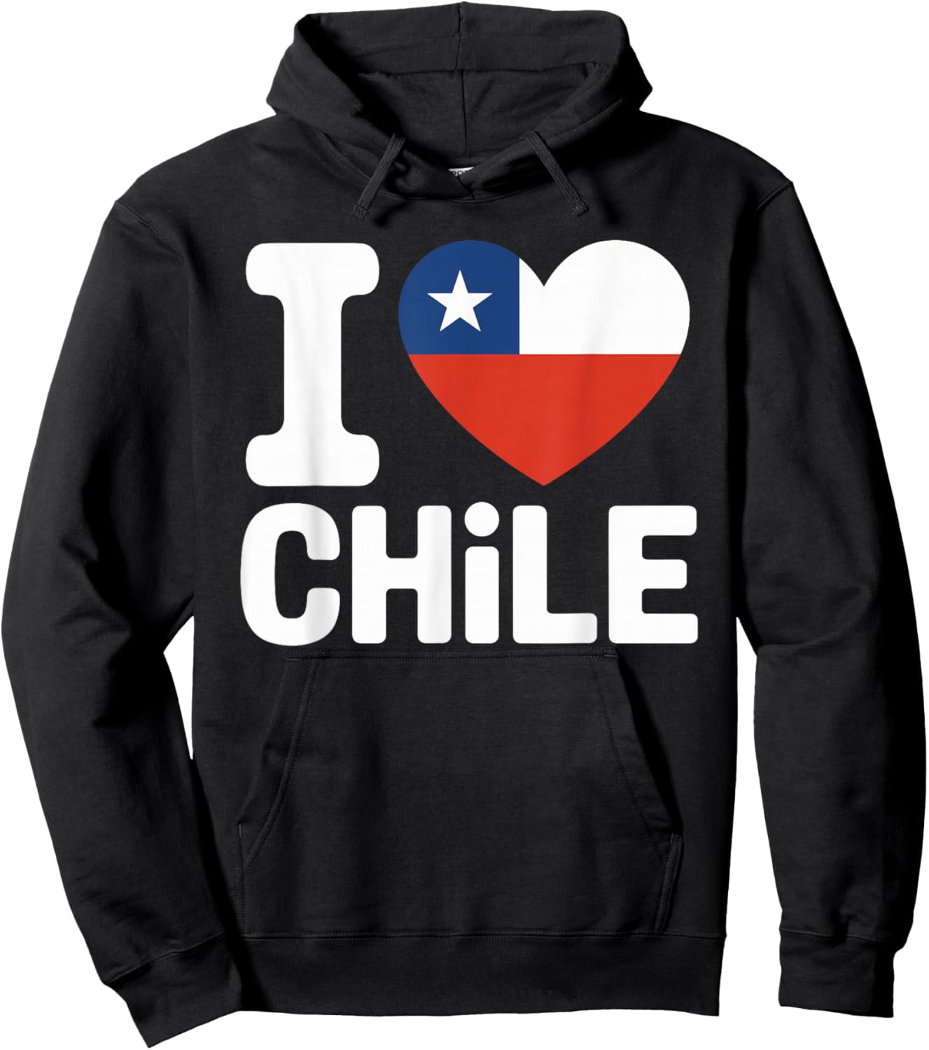 I Love Chile Heart Flag Hoodie - Hoodie | Black