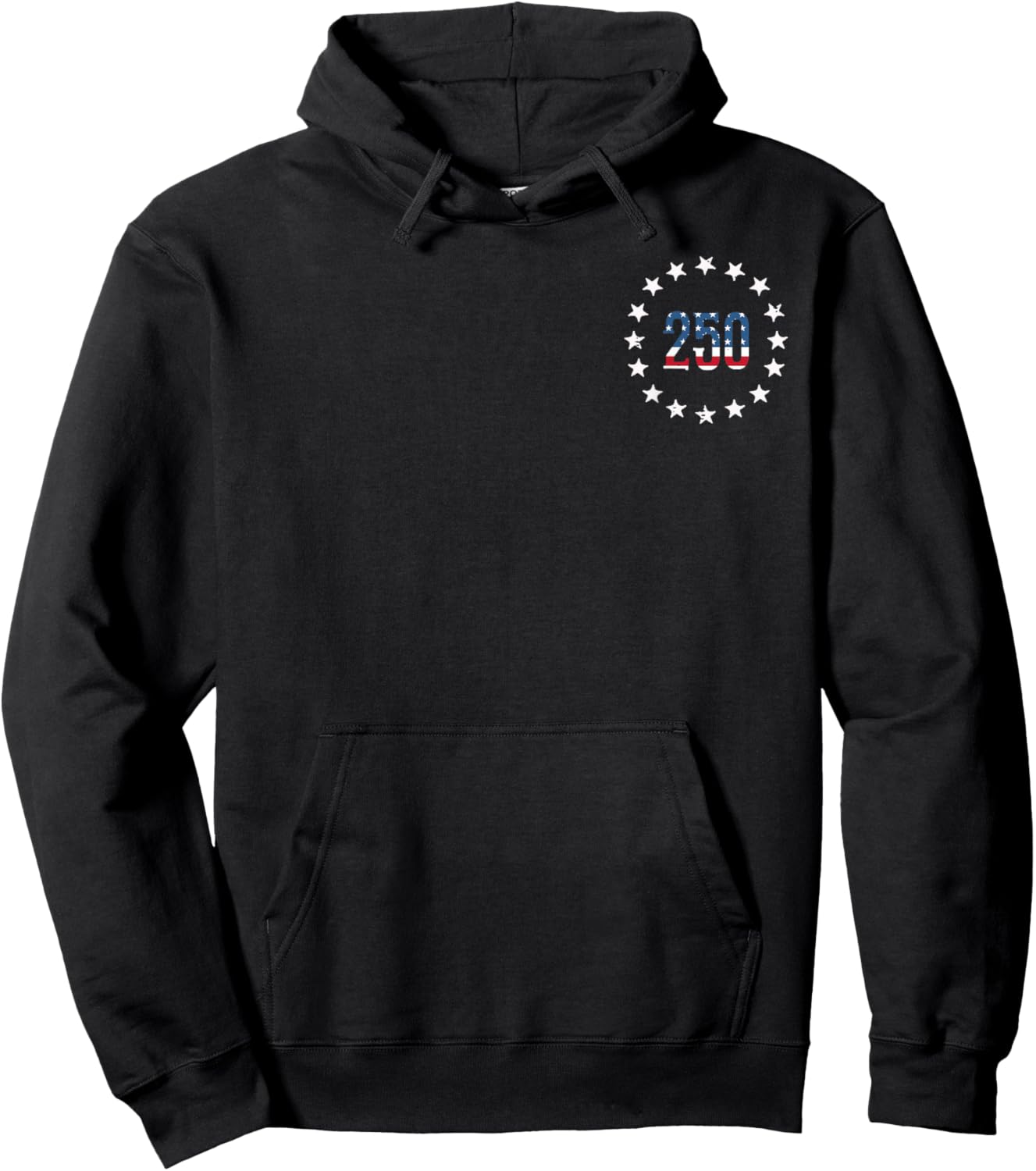 250 USA Flag Stars Pocket 250th Anniversary Men Women Kids Hoodie - Hoodie | Black