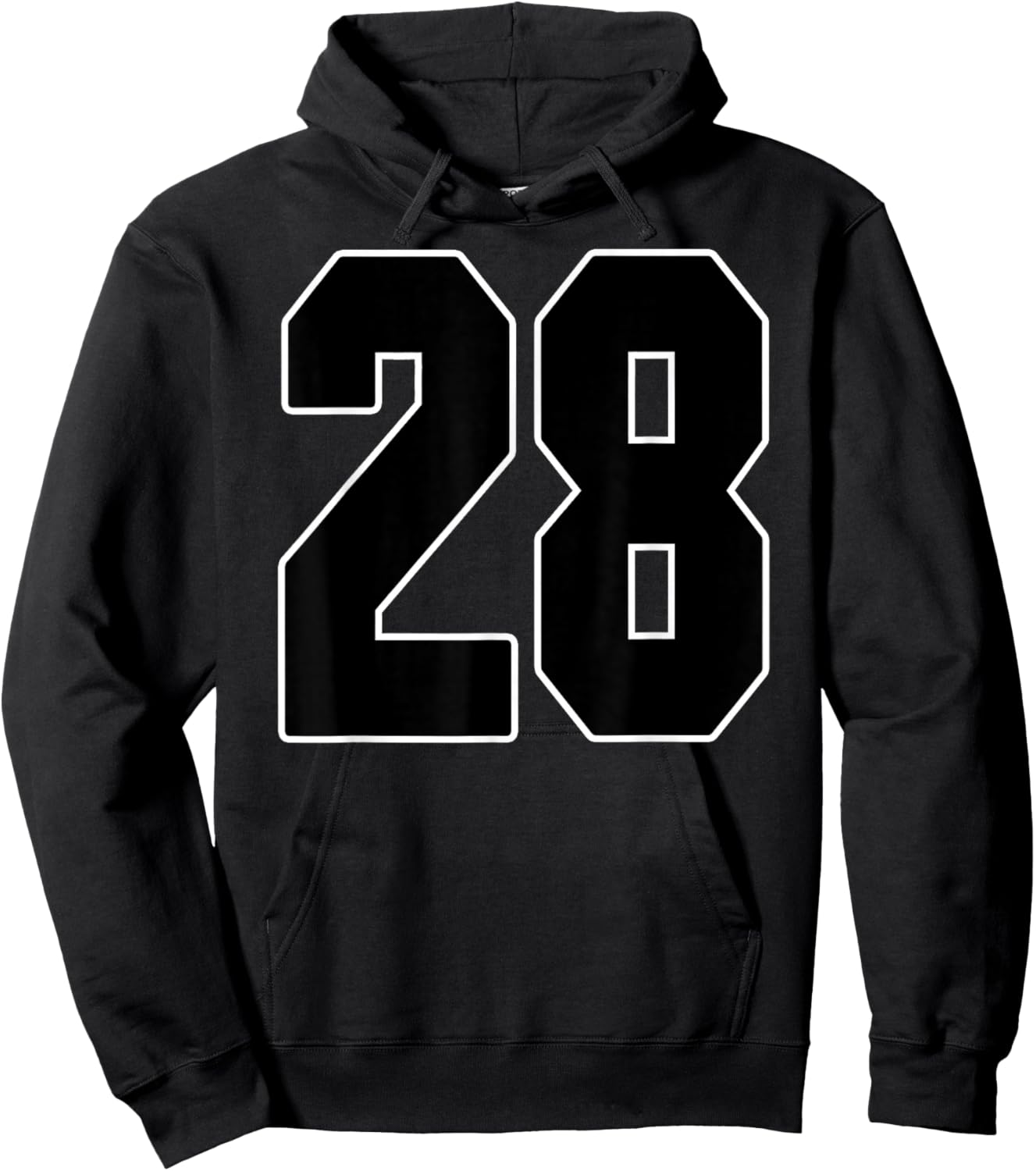 Big #28 Jersey Number 28 Uniform Biggest Fan Favorite Player Hoodie - Hoodie | Black
