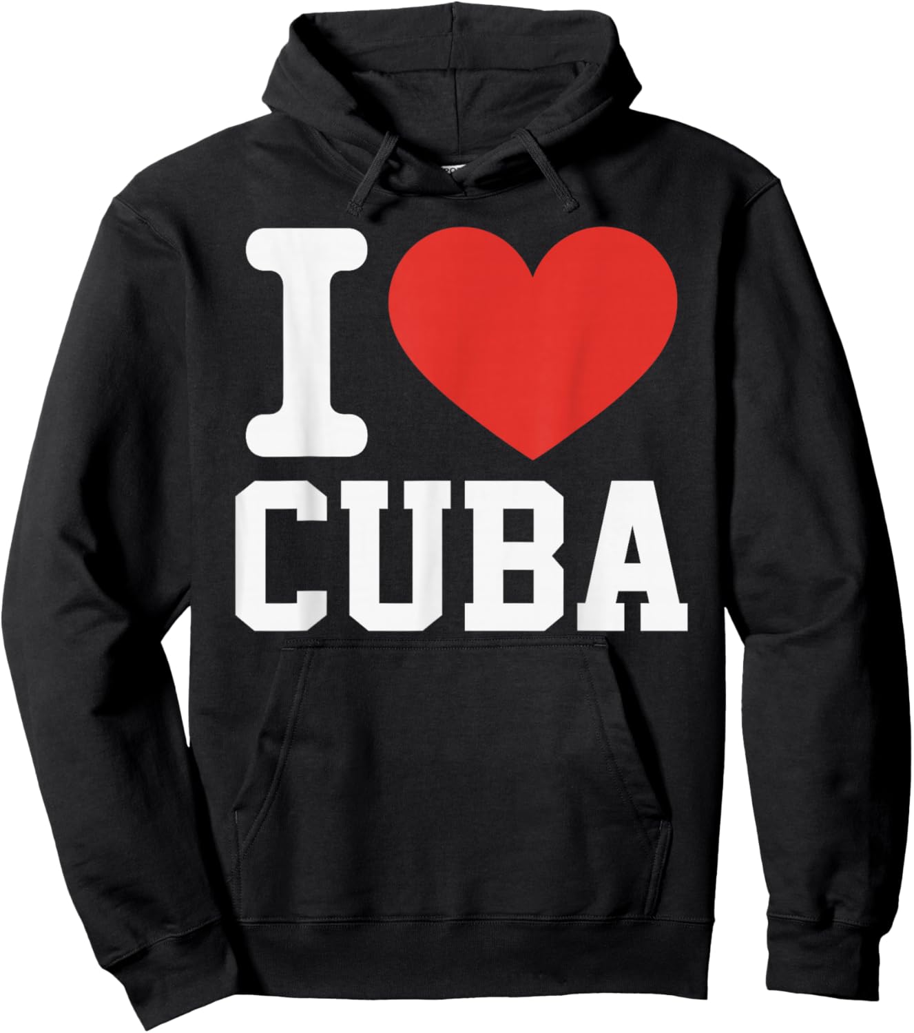 I Love Cuba Heart Souvenir Lovers Pride Travel Hoodie - Hoodie | Black