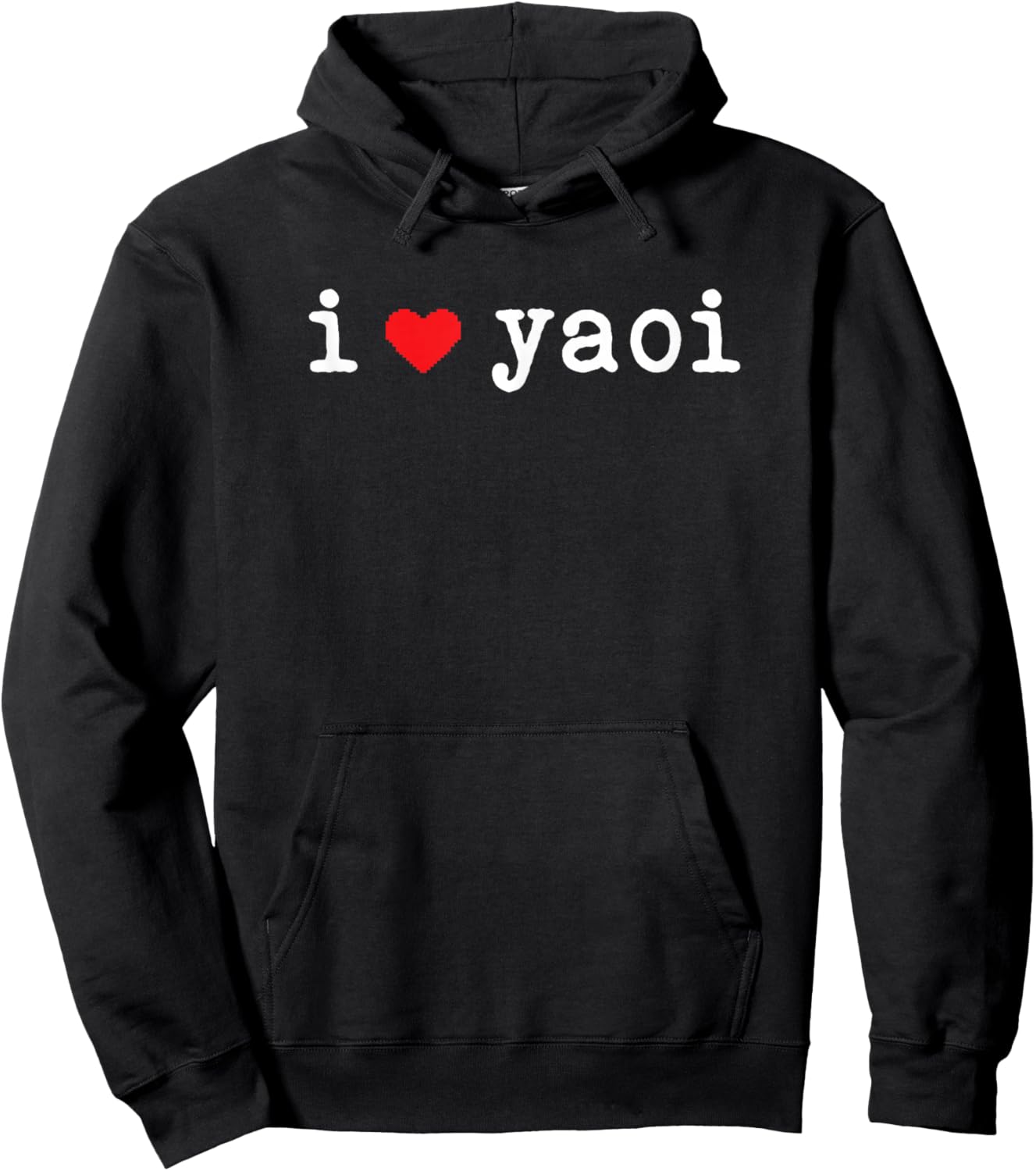 I Love Yaoi Funny Love Red Heart Minimalist Hoodie - Hoodie | Black