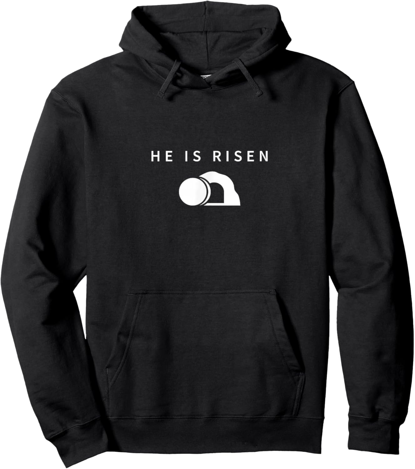 Minimalism Religious Christian Easter Jesus He is Risen Hoodie - Hoodie | Black
