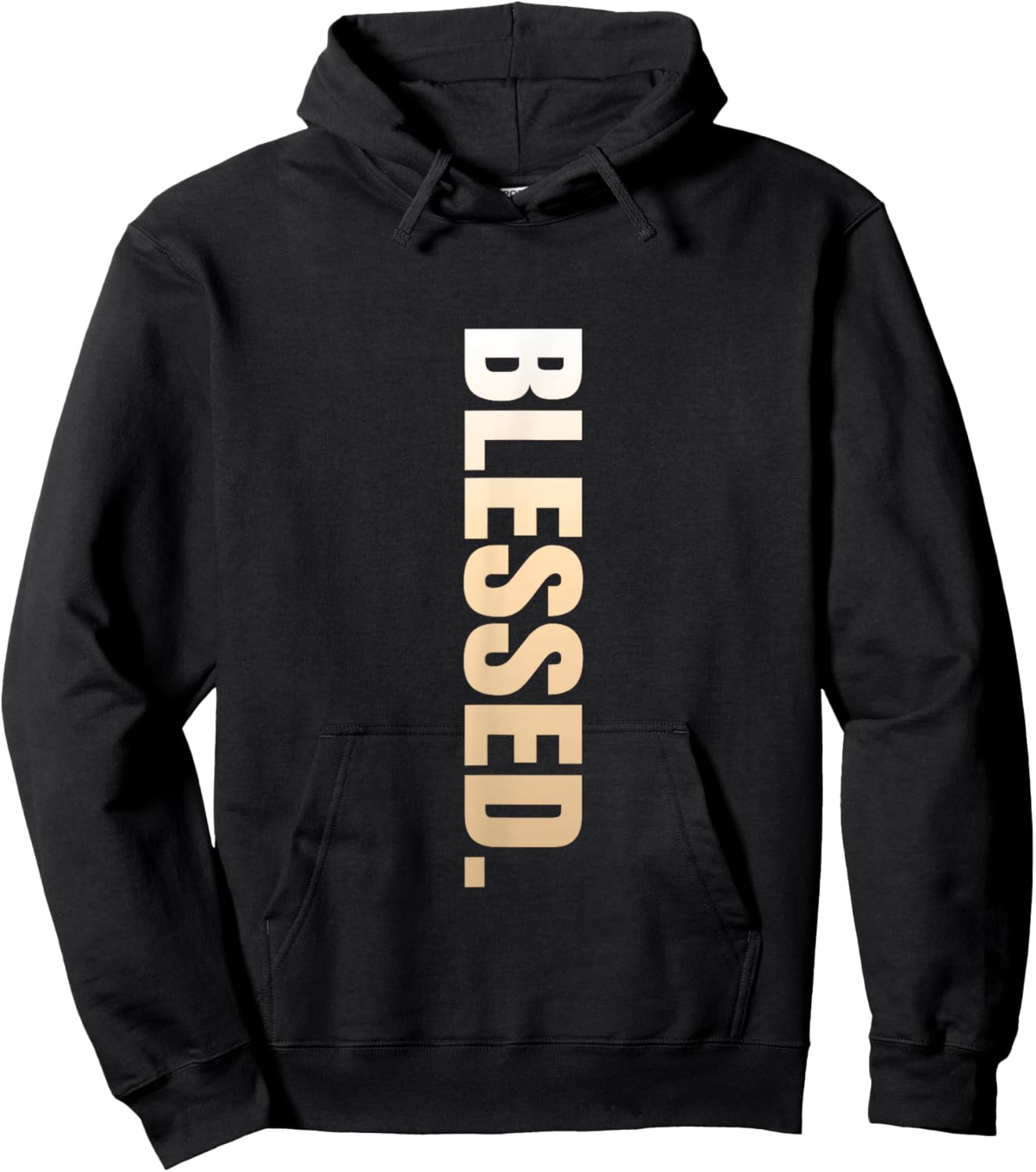 Tan Blessed Vertical Tan Color Graphic Hoodie - Hoodie | Black