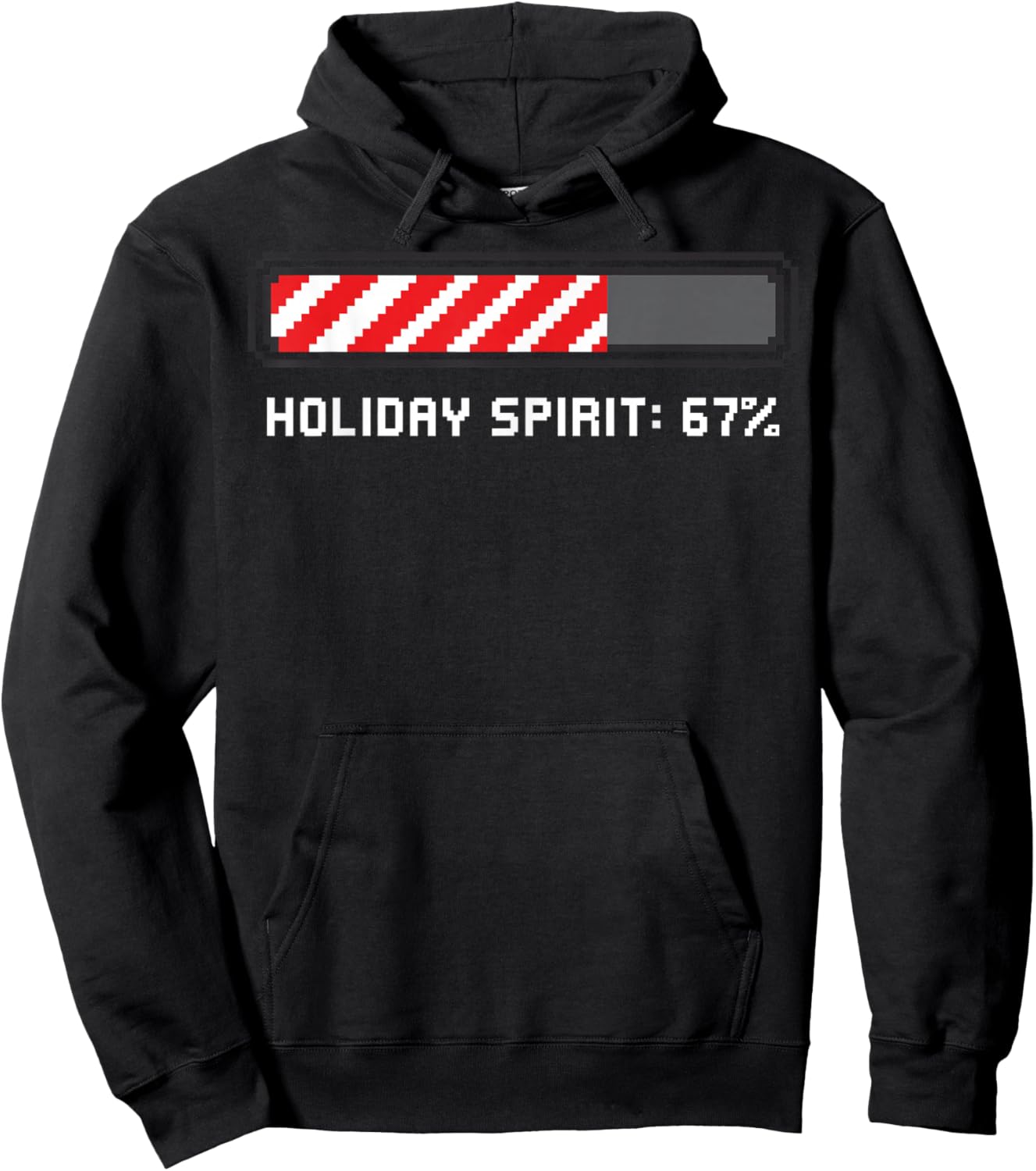 Funny Christmas Loading Bar 67 Candy Cane Hoodie - Hoodie | Black