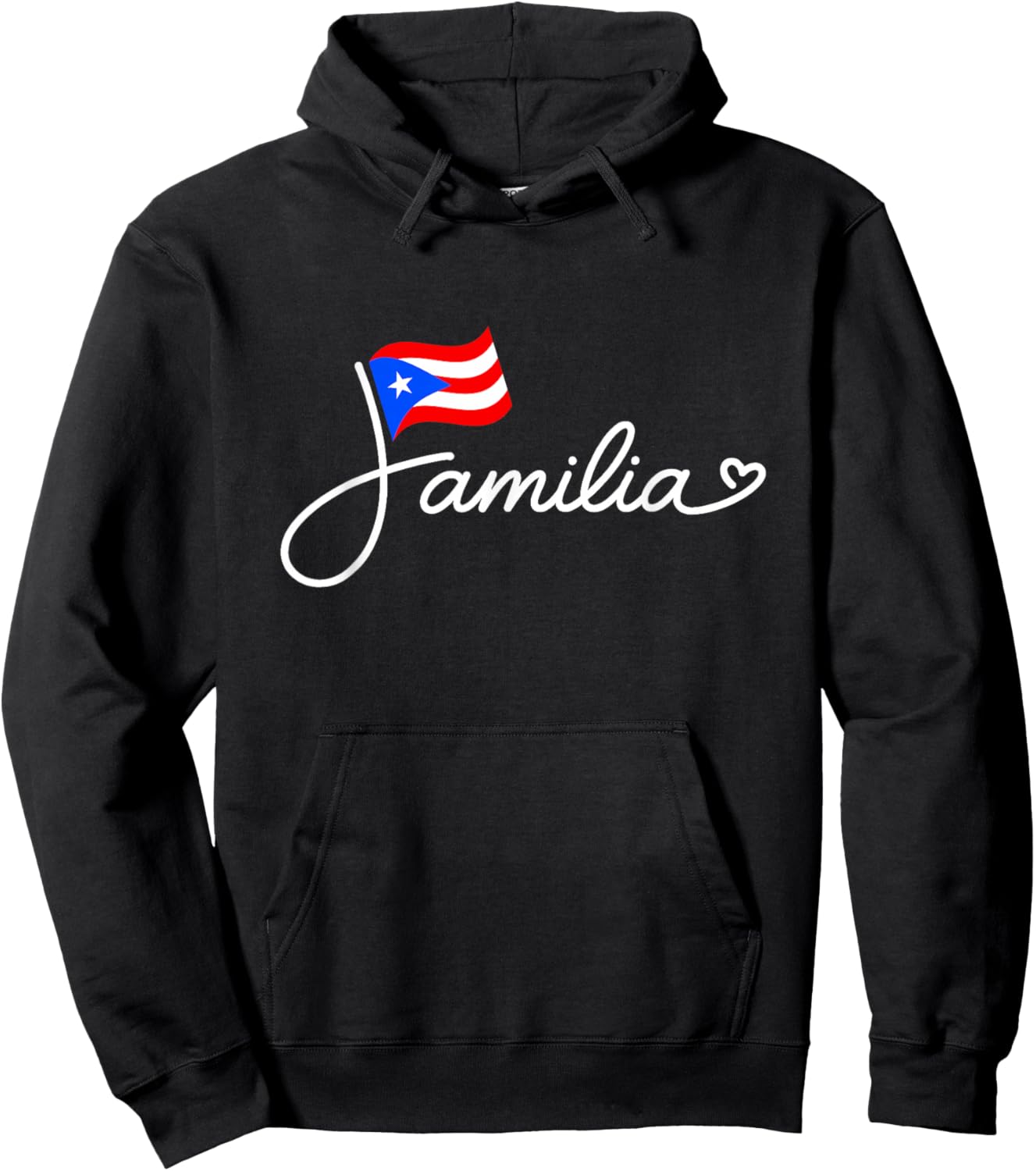 Puerto Rico Familia - Puerto Rican Flag Family Word Art Hoodie - Hoodie | Black