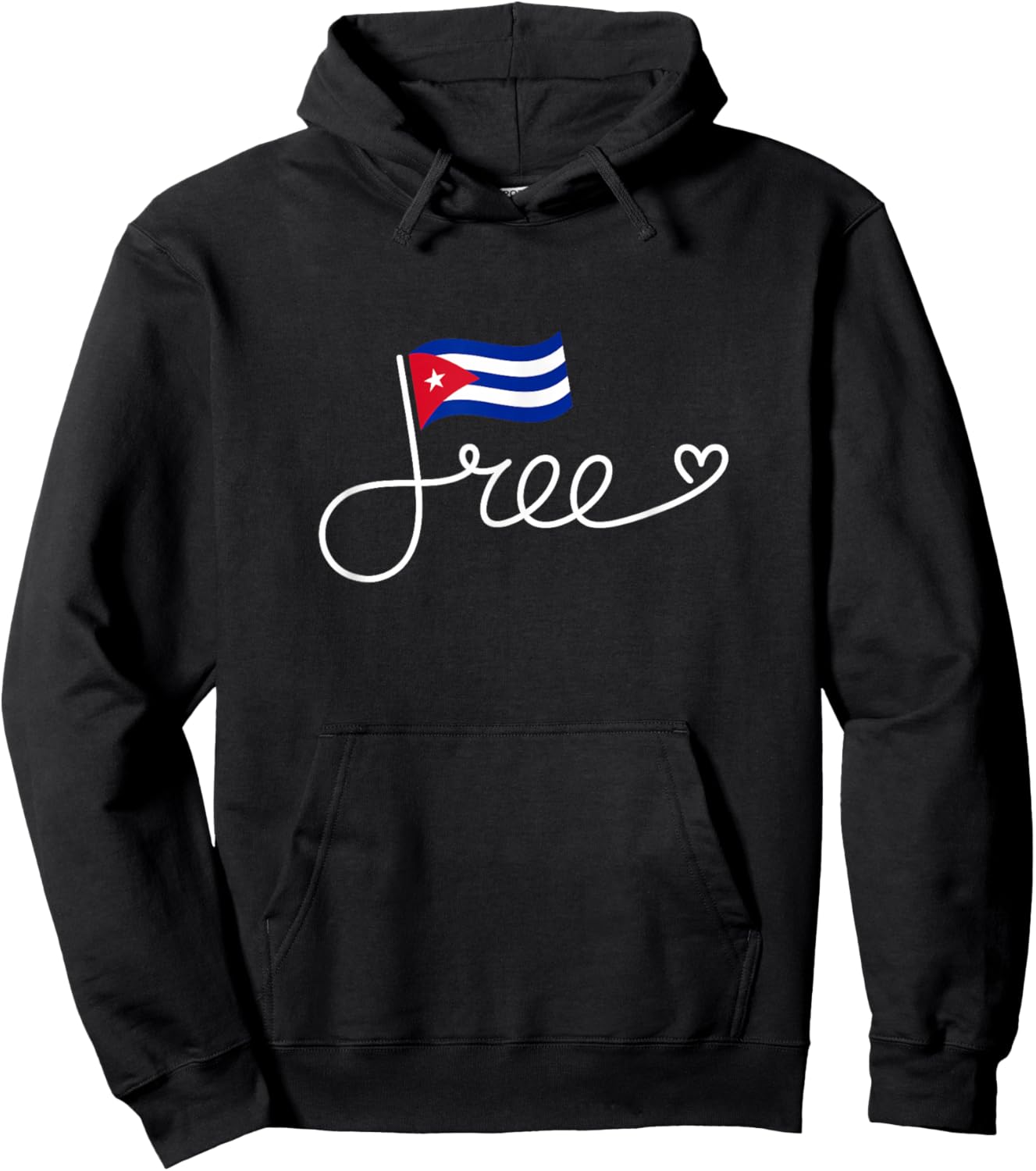 Free Cuba Flag - Cuban Freedom Word Art Hoodie - Hoodie | Black
