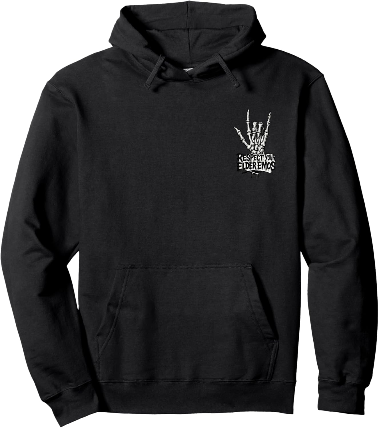 Vintage Respect Your Elder Emos Cool Classic Skelton Love Hoodie - Hoodie | Black