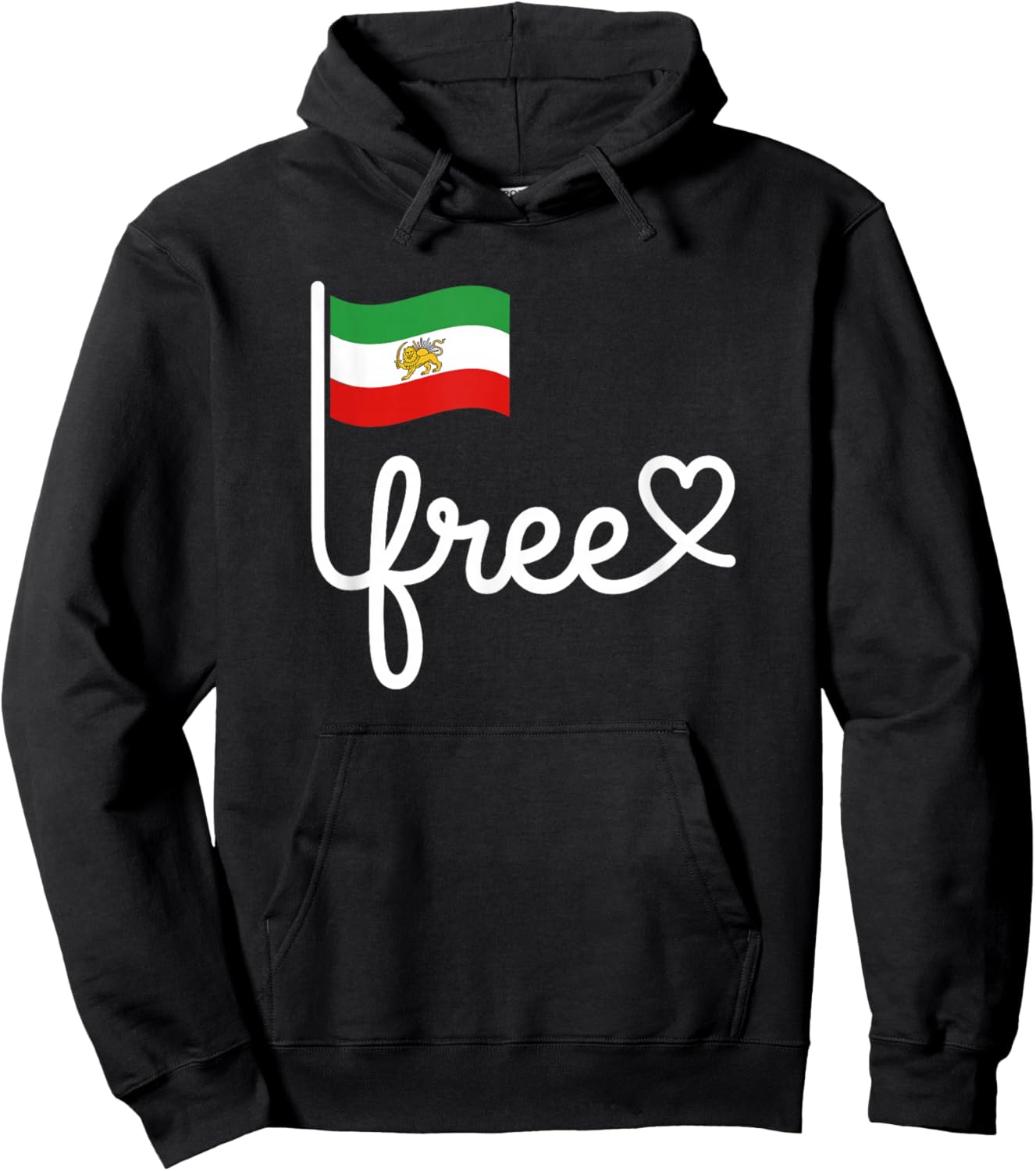 Free Iran T Iranian Flag Lion Hoodie - Hoodie | Black