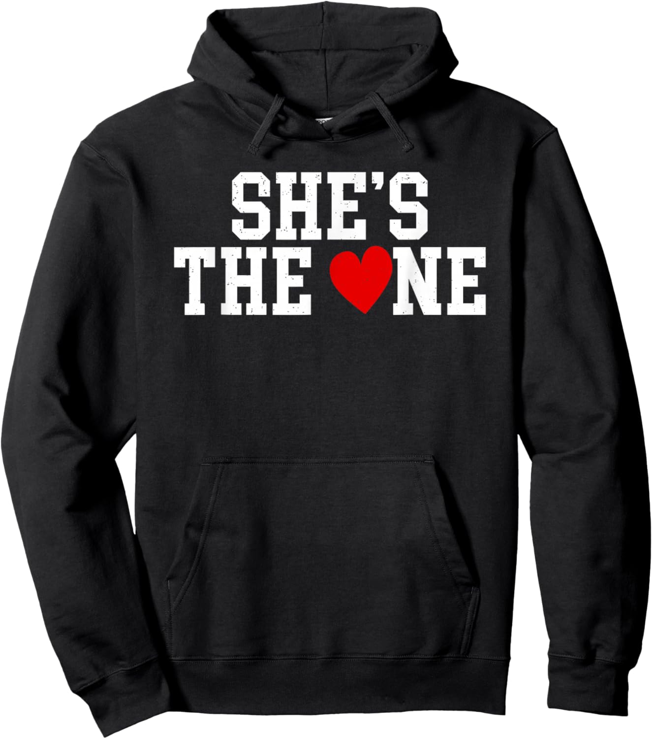 Valentines Day Shes The One Couple Matching Design Hoodie - Hoodie | Black