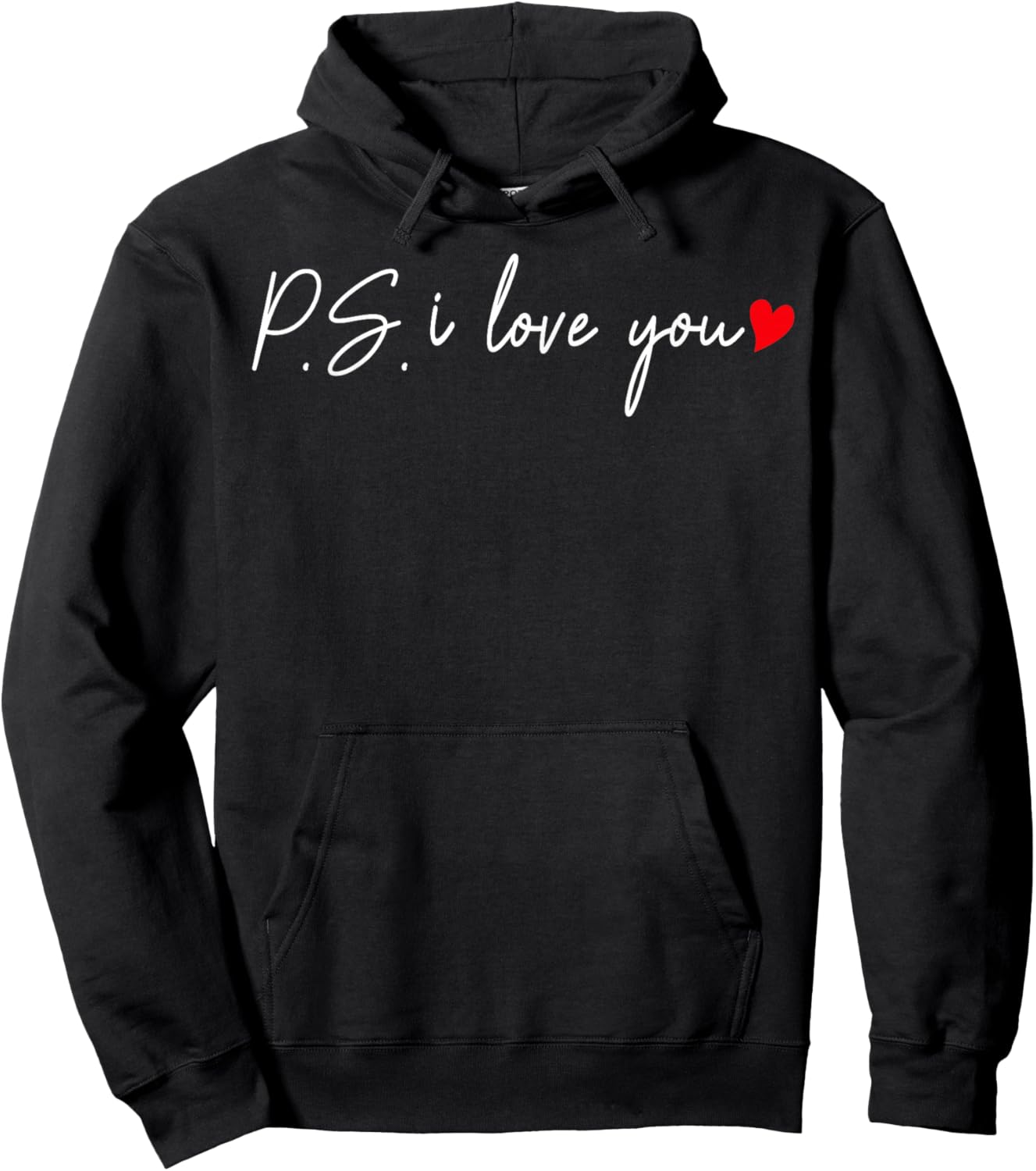PS I Love You Day Valentine's Day Purple Heart Women Men Kid Hoodie - Hoodie | Black