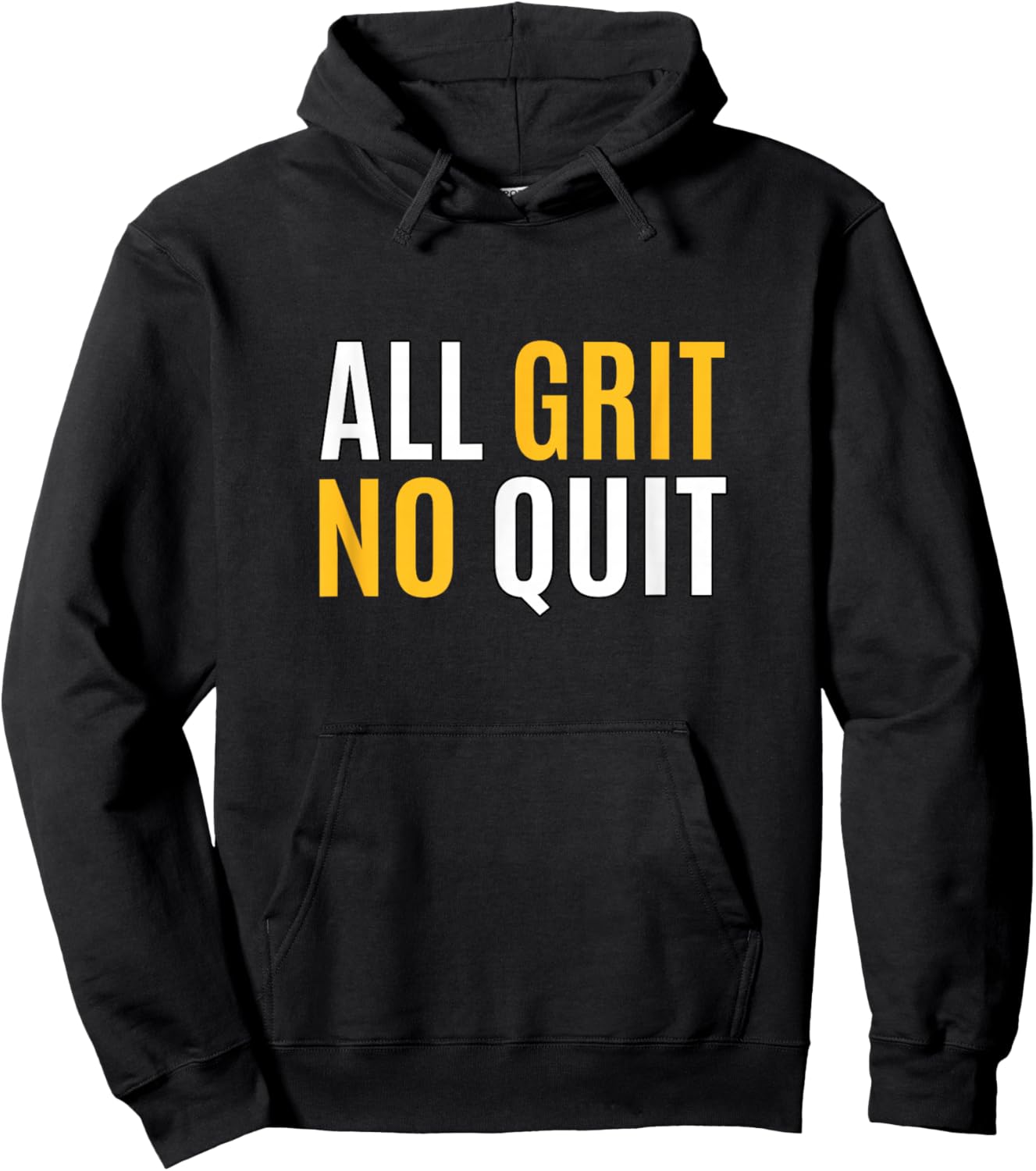 University Varsity-Gold Color All Grit - No Quit Yellow Hoodie - Hoodie | Black