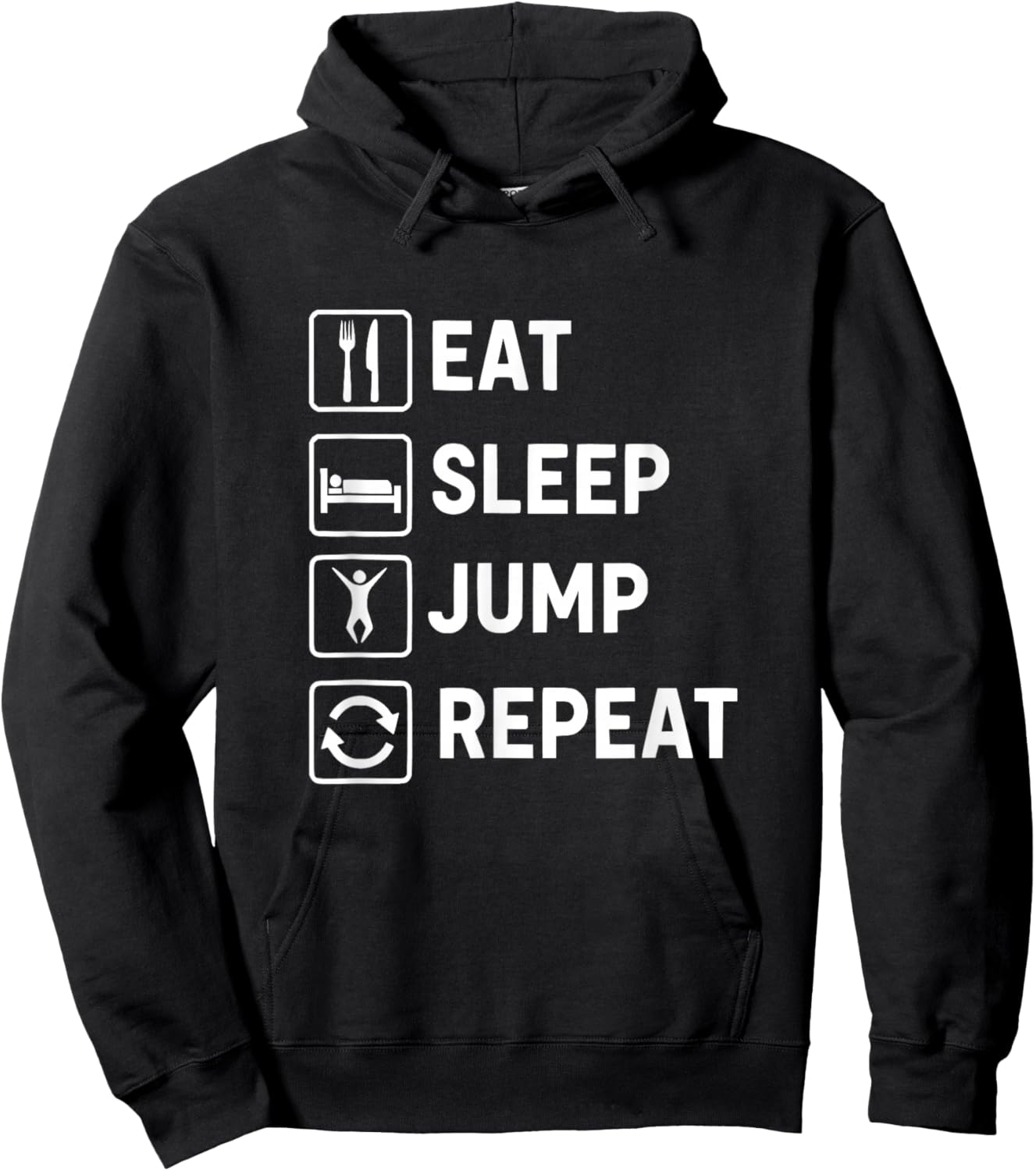 Eat Sleep Jump Repeat Hoodie - Hoodie | Black