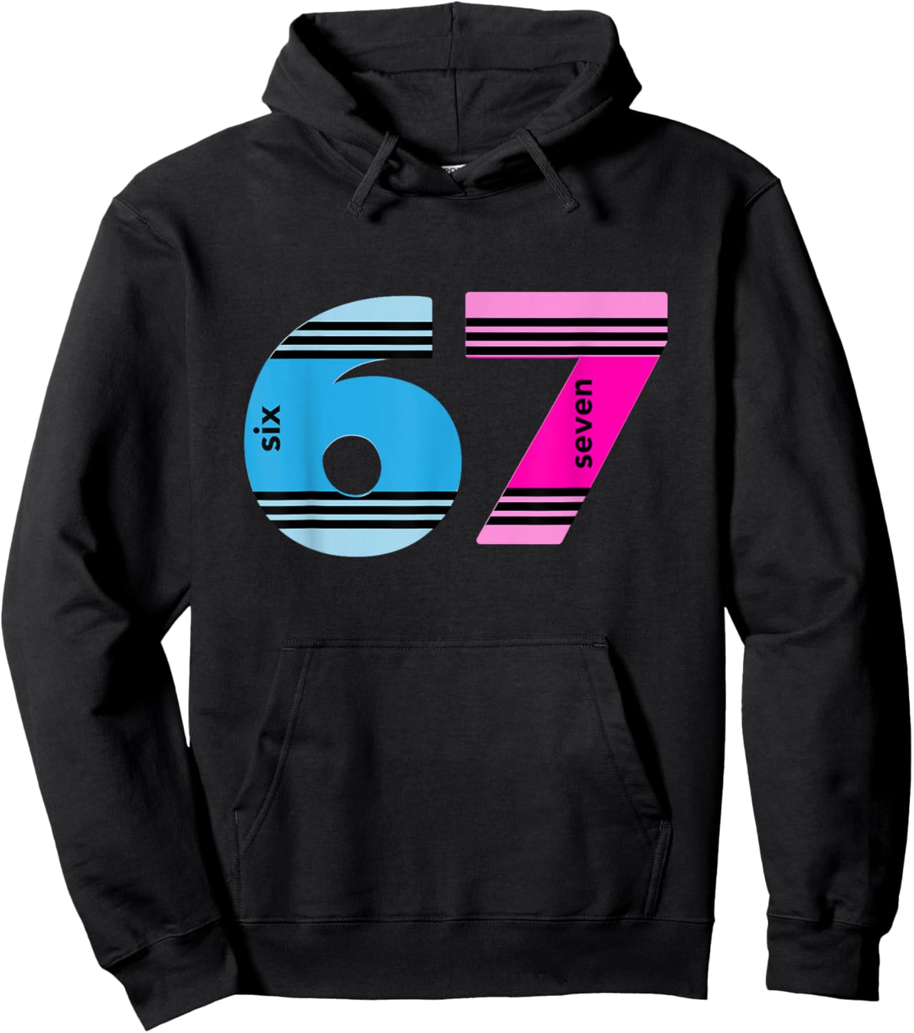 67 Crayon Design - Cool Baseball Crayon 6 7 Funny 67 Hoodie - Hoodie | Black
