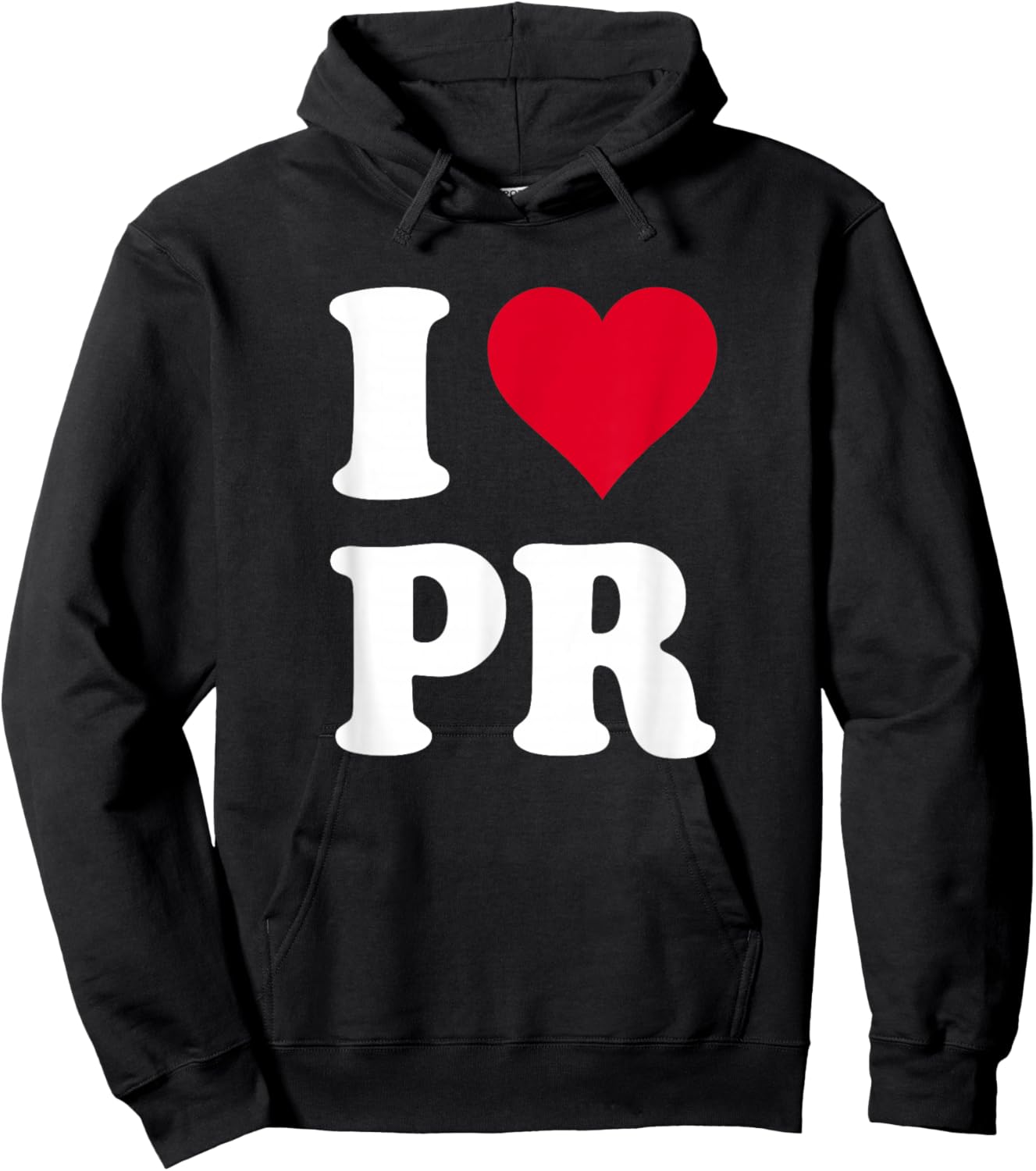 Red Heart I Love PR Hoodie - Hoodie | Black