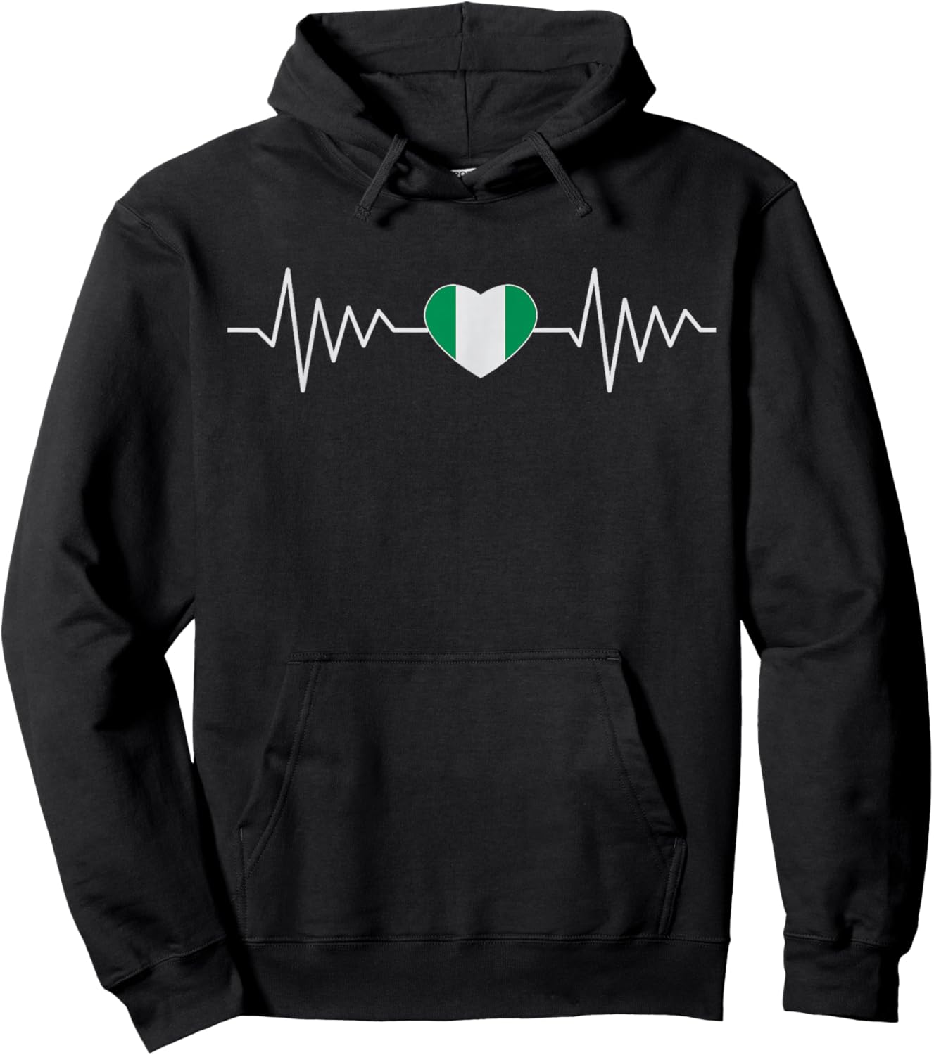 Nigeria Proud Heritage Heart National Nigerian Flag Roots Hoodie - Hoodie | Black