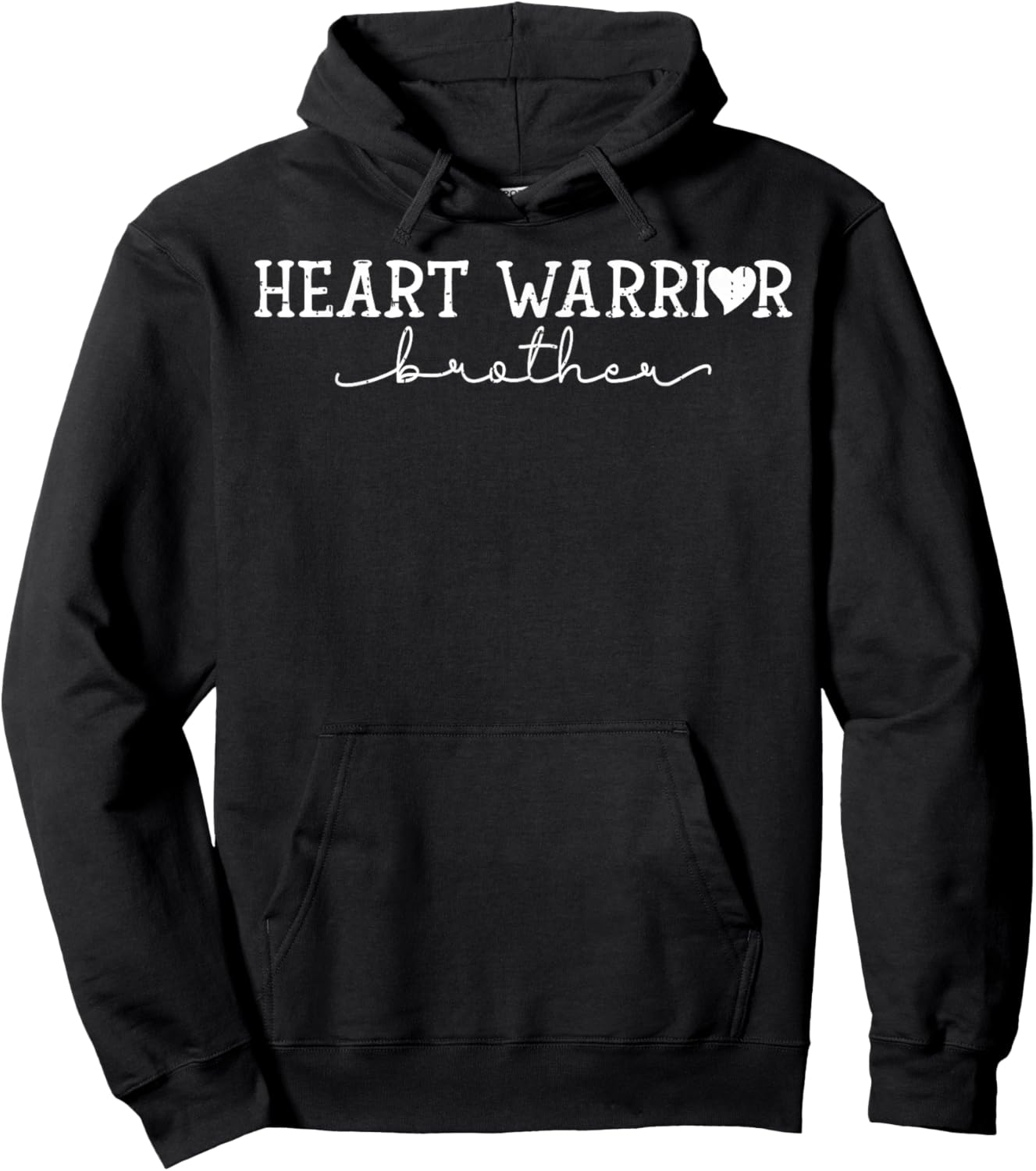 Brother of a Heart Warrior Heart Disease Awareness CHD Hoodie - Hoodie | Black