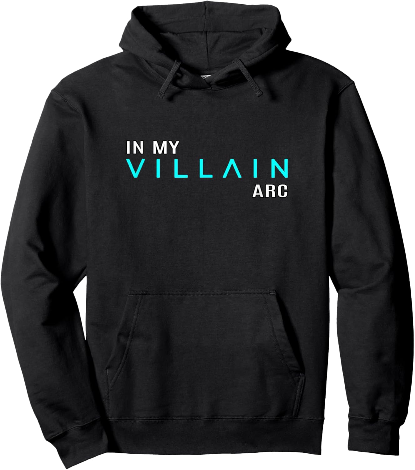 Turquoise Color in My Villain Arc Turquoise Graphic Hoodie - Hoodie | Black