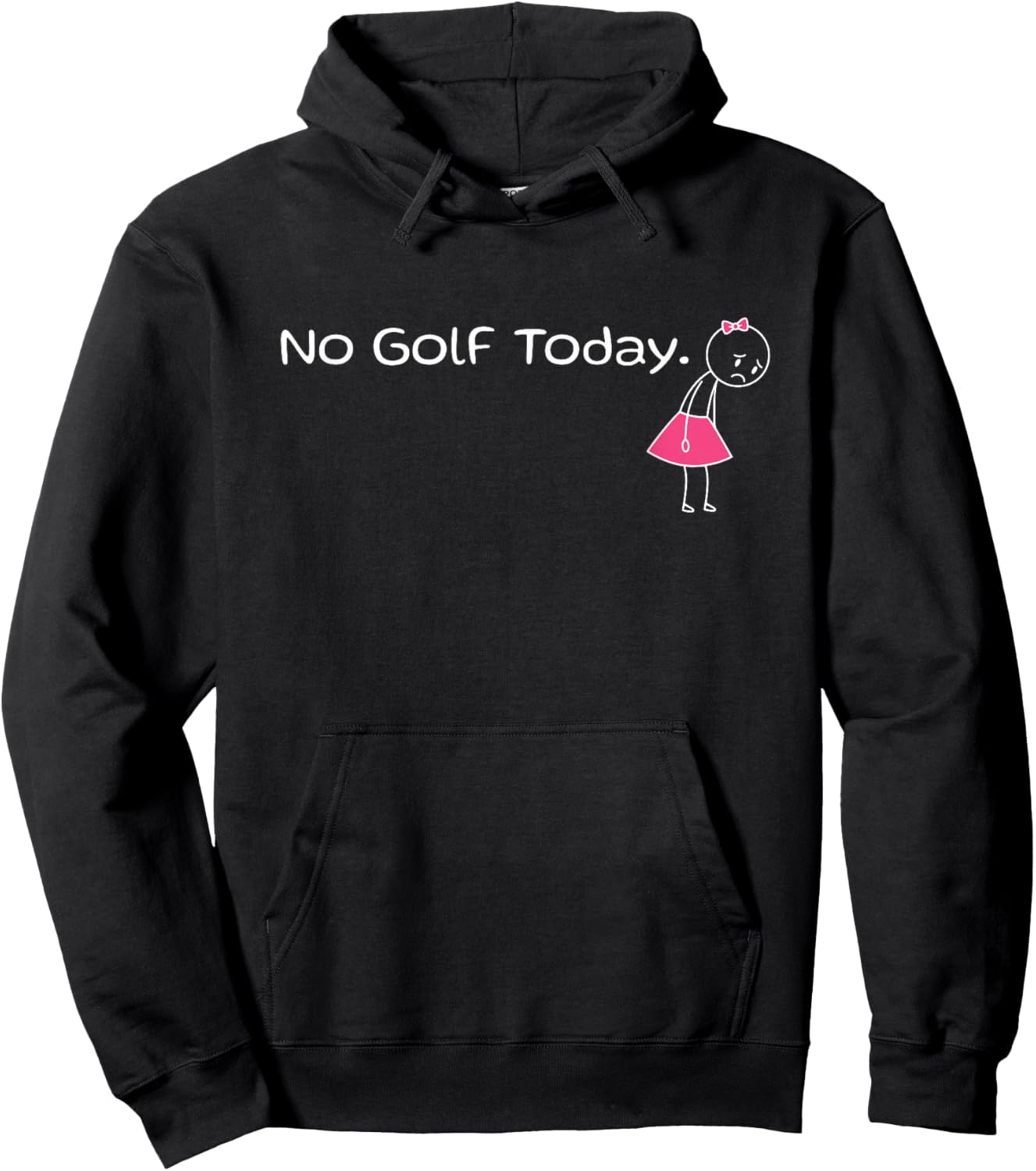 No Golf Today Funny Pink Coquette Bow Golf Lovers Hoodie - Hoodie | Black