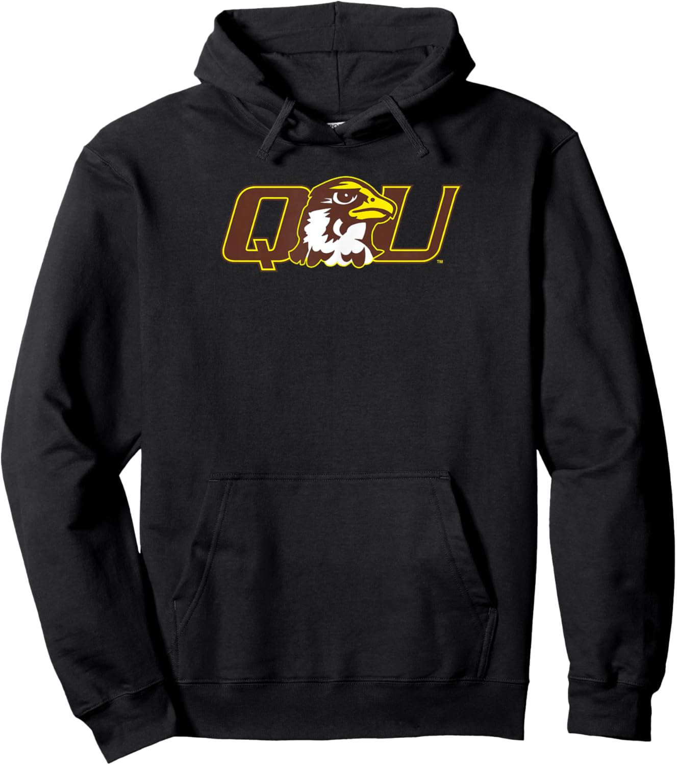 Quincy University Hawks Primary Logo Hoodie - Hoodie | Black