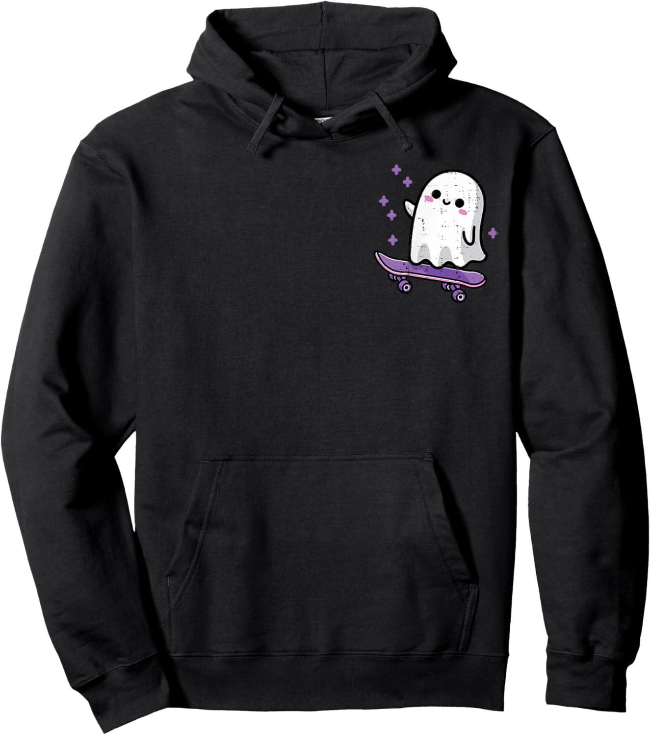 Halloween Ghost Skateboard Pocket Cool Costume Men Boys Kids Hoodie - Hoodie | Black