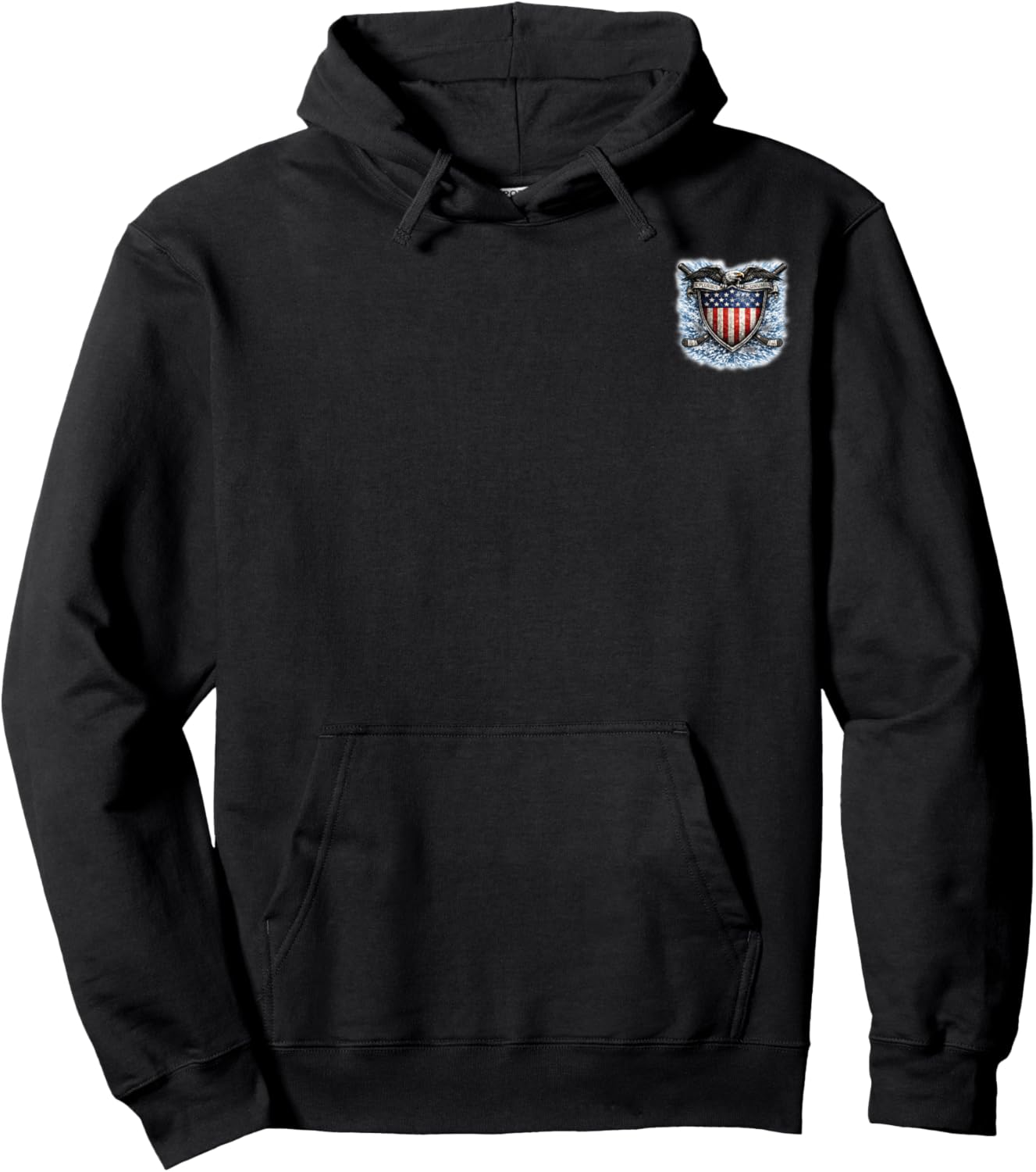 American Ice Hockey Player with Flag Snow Burst Hoodie - Hoodie | Black