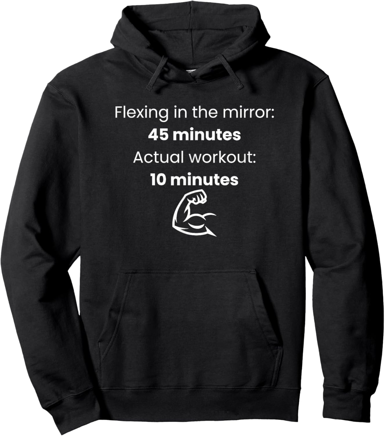 Flexing in The Mirror 45 Minutes Actual Workout 10 Funny Gym Hoodie - Hoodie | Black