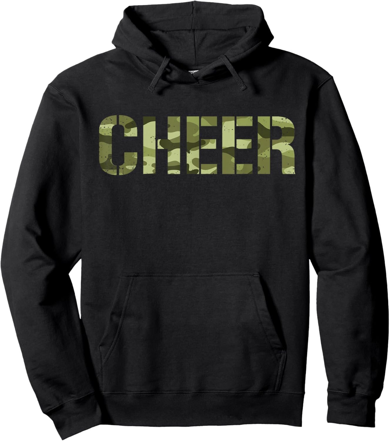 Camo Cheer Dad Sport Camouflage Cheerleader Brother Hoodie - Hoodie | Black