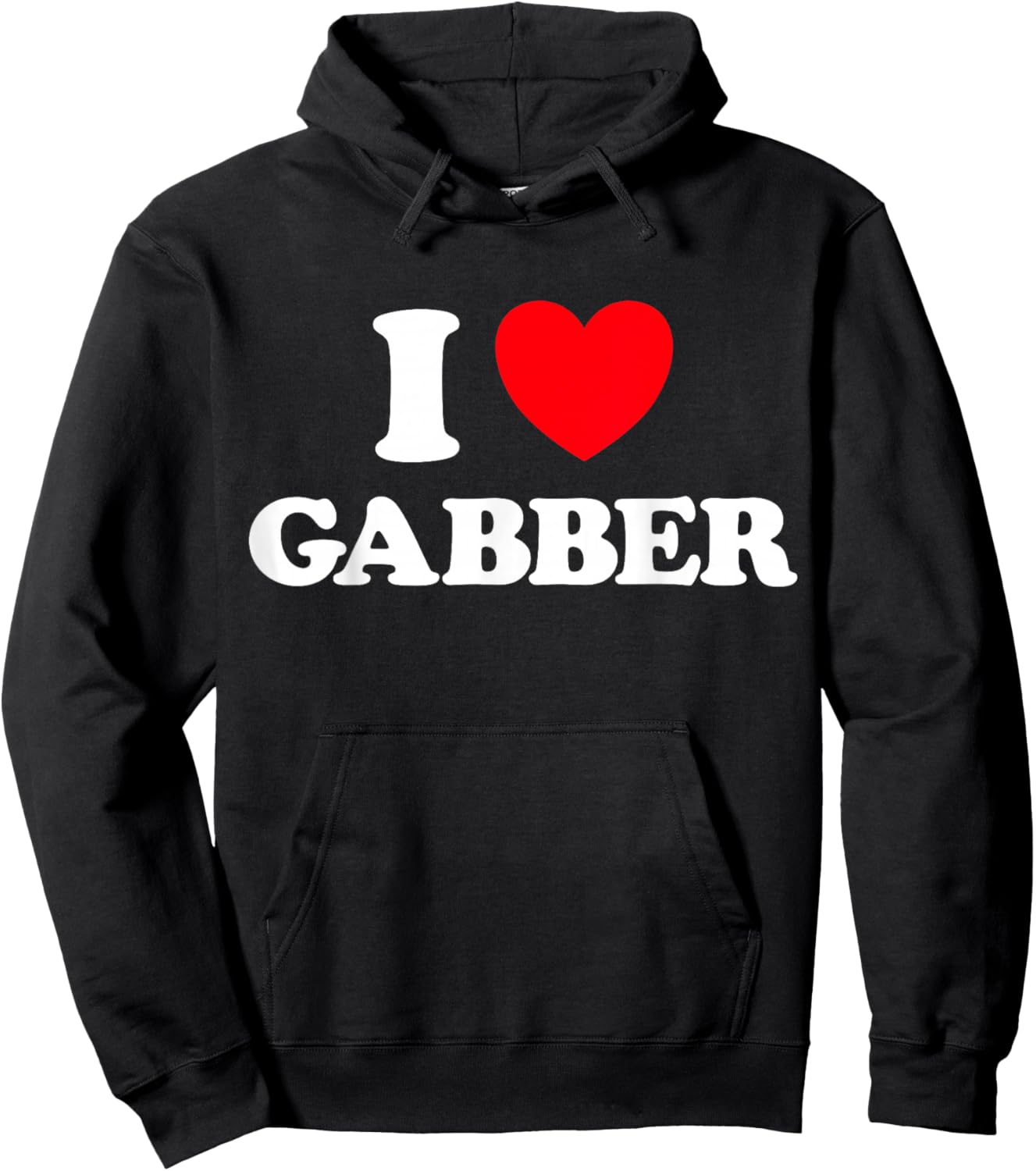 Gabba Heart Funny Hardcore Favorite Music Dutch Techno Fan Hoodie - Hoodie | Black
