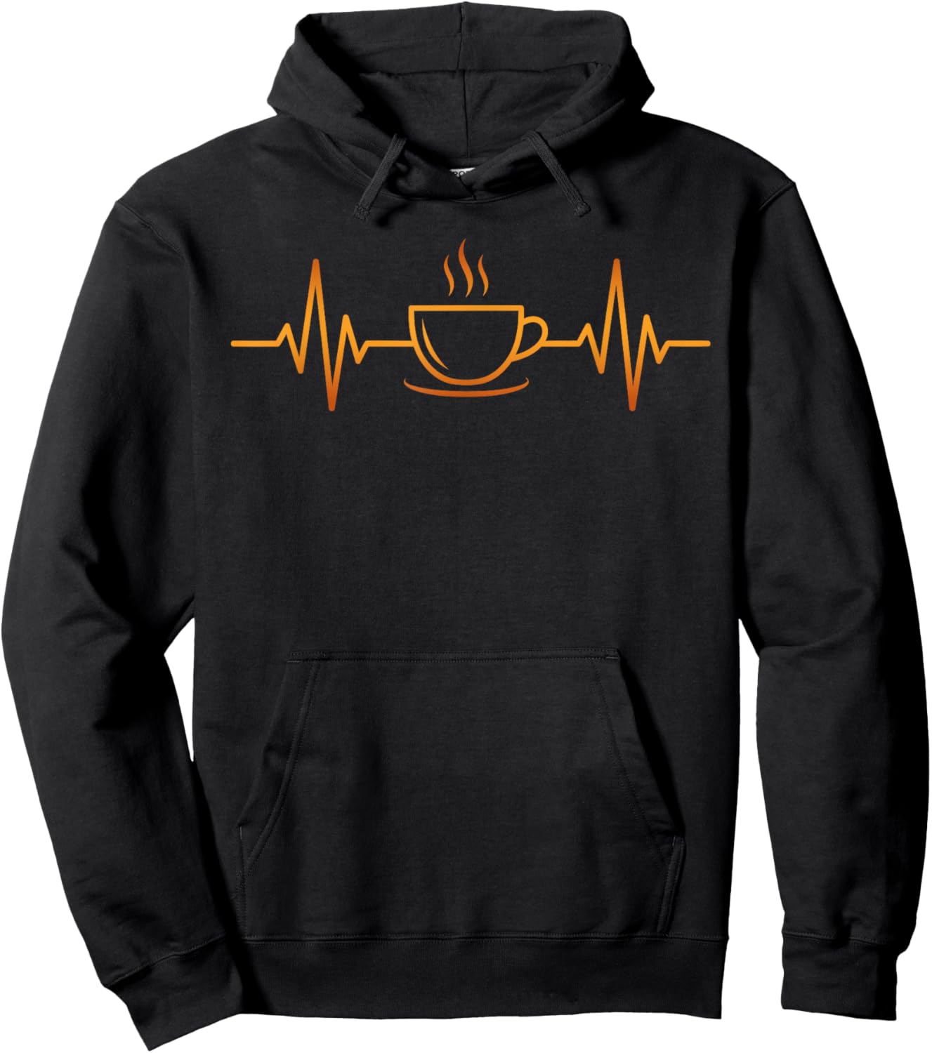 Funny Heartbeat Coffee Cup Frequency Coffee Lover Hoodie - Hoodie | Black