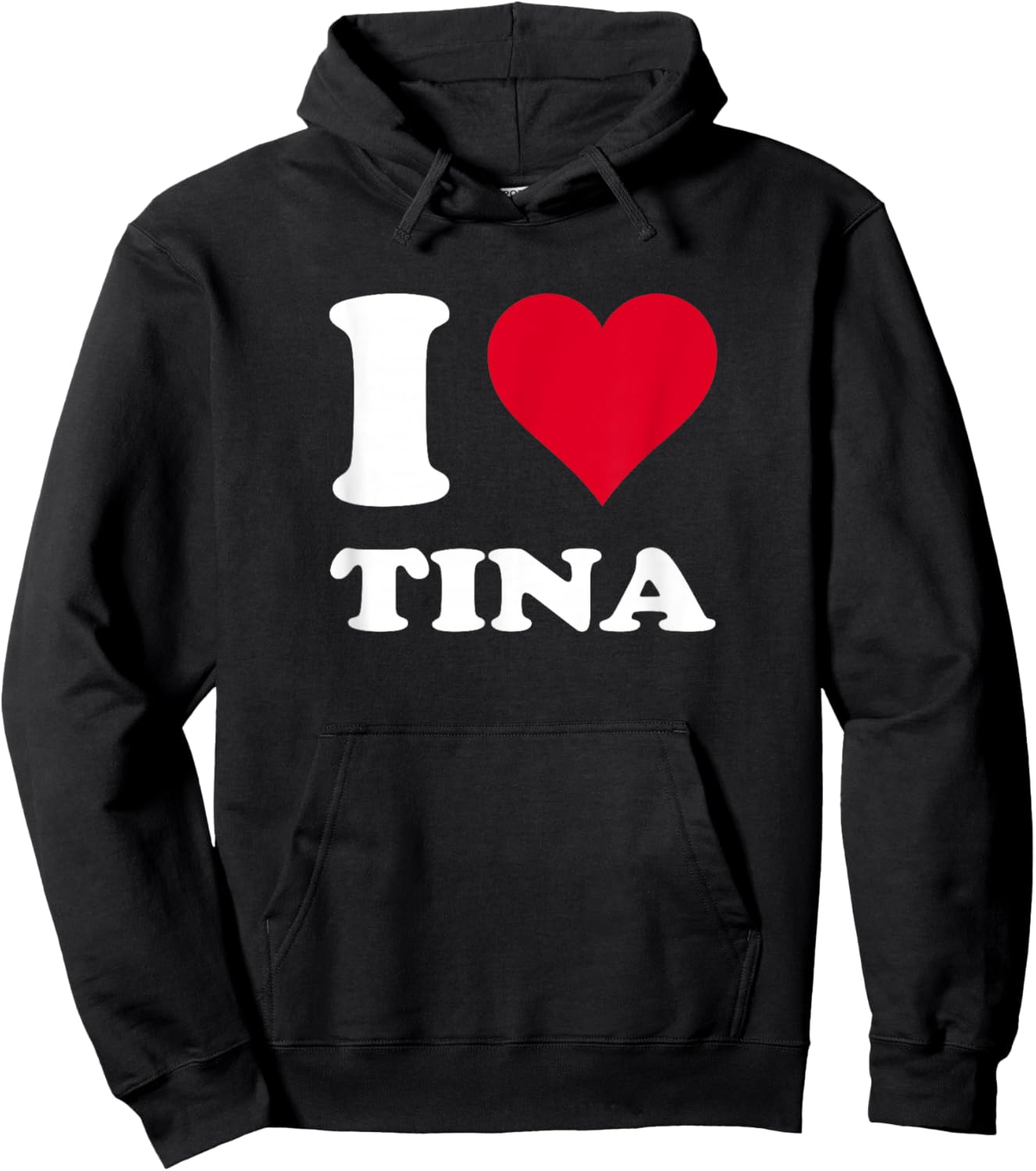 Red Heart I Love Tina Hoodie - Hoodie | Black