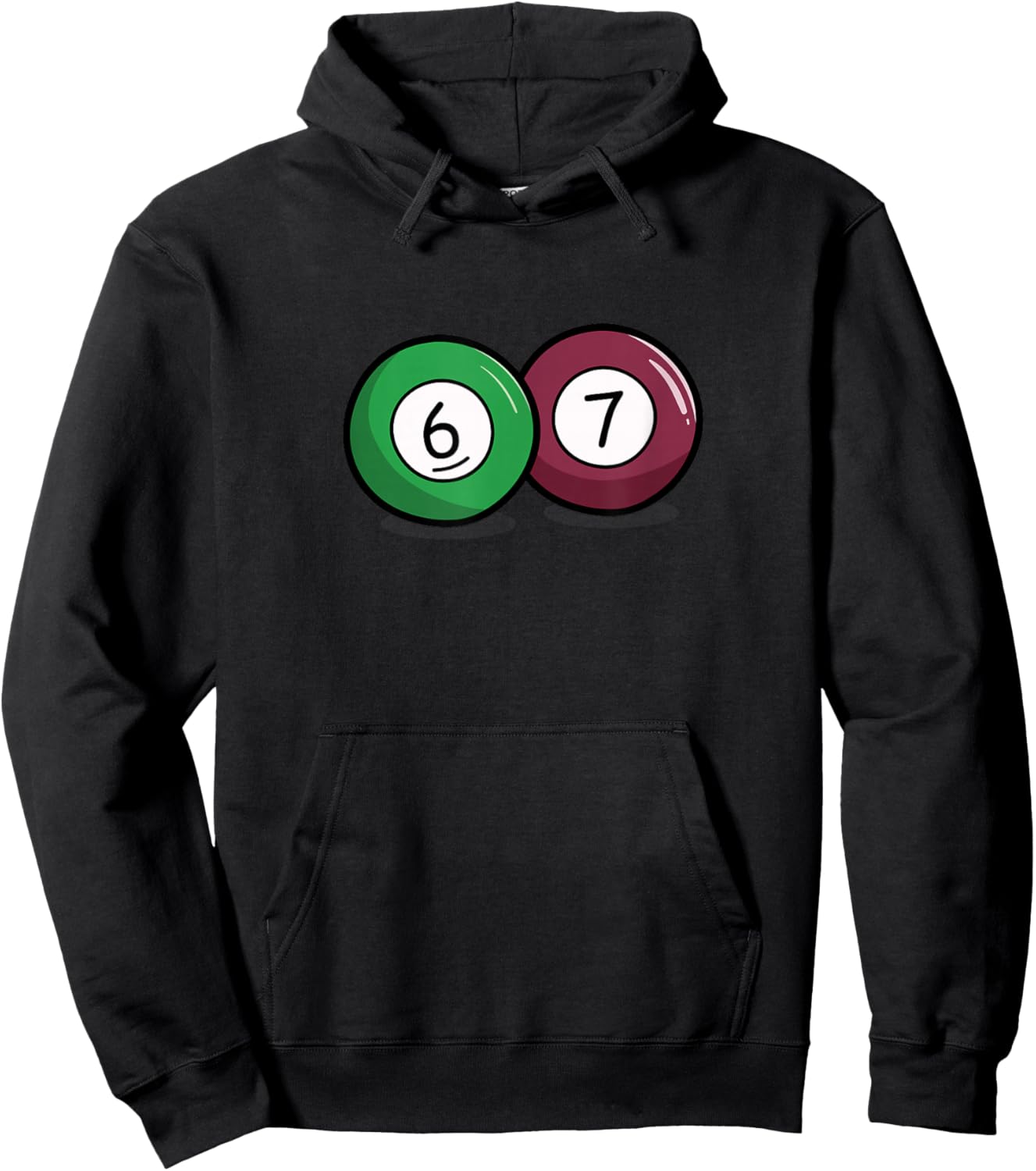 Funny 6 7 Meme Pool Billiard Balls Hoodie - Hoodie | Black