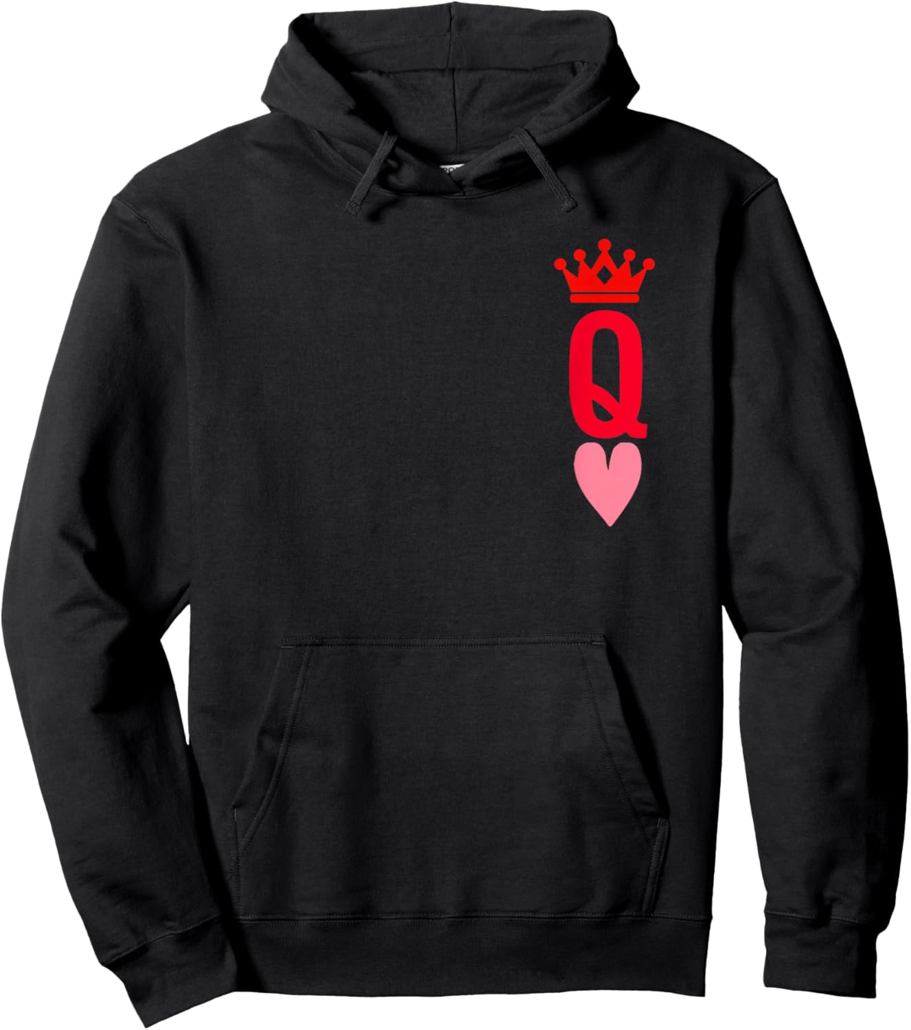 Queen Heart Valentines Hoodie - Hoodie | Black