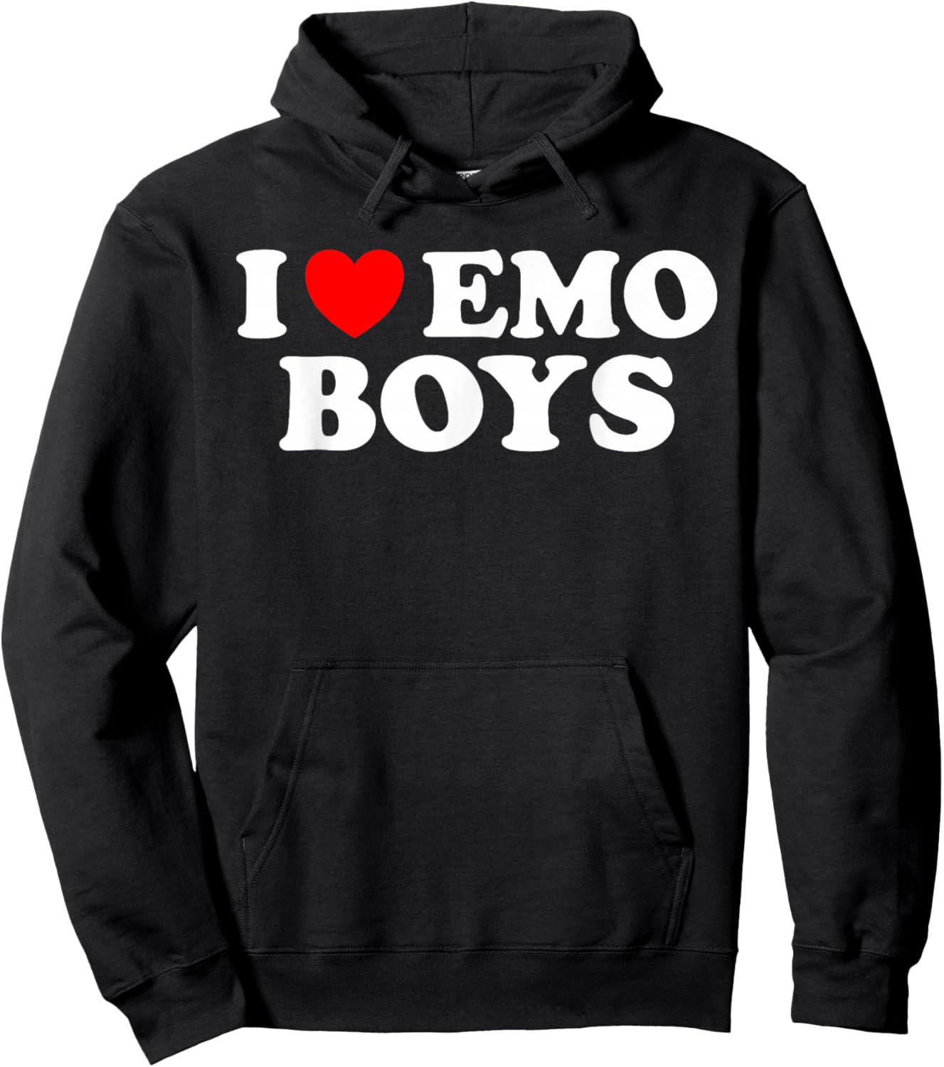 I Love Emo Boys - Funny Elder Emo Heart Pop Punk Goth Humor Hoodie - Hoodie | Black