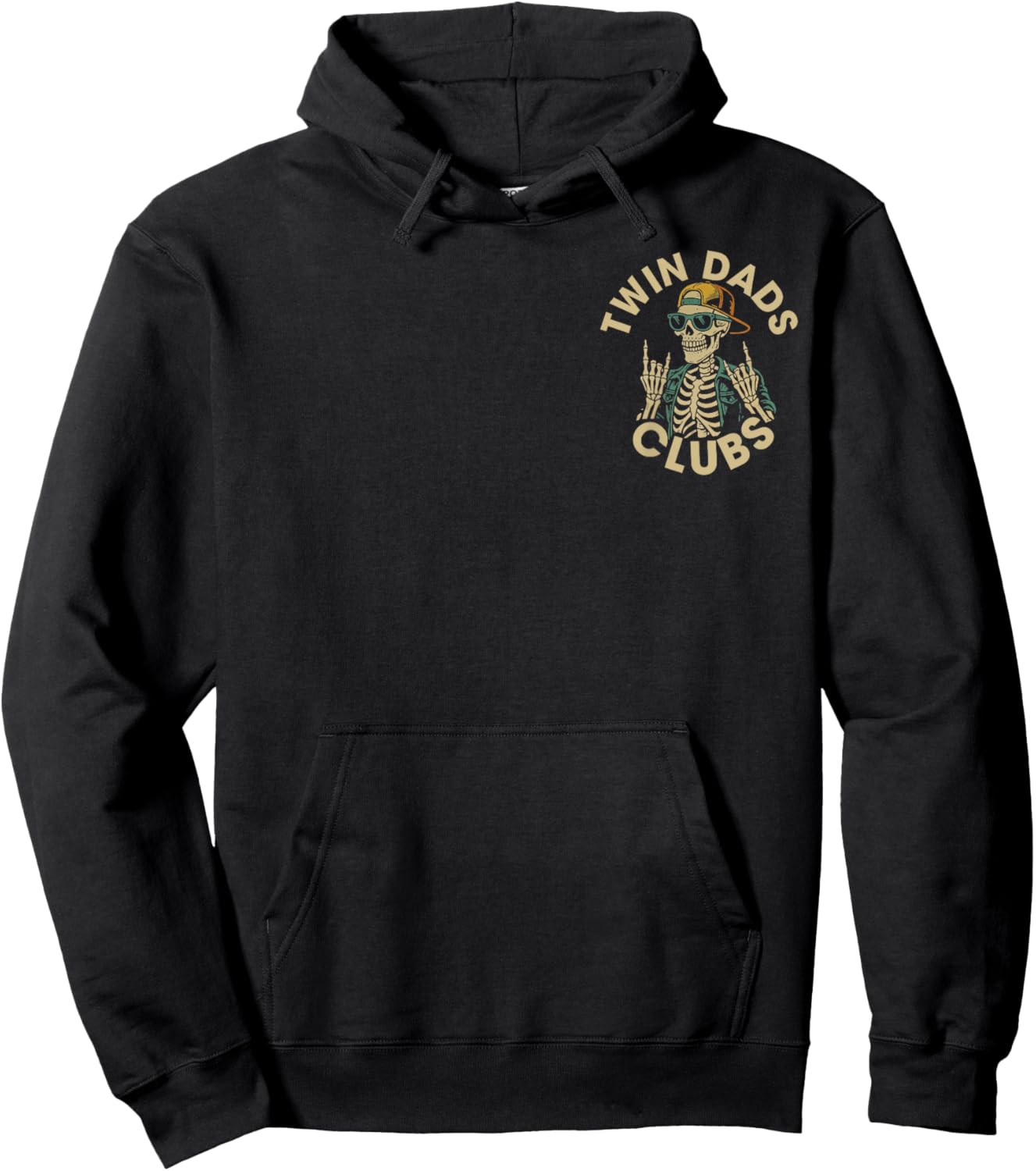 (2 Sided) Skeleton Twin Dads Club Classic Overachiever Hoodie - Hoodie | Black