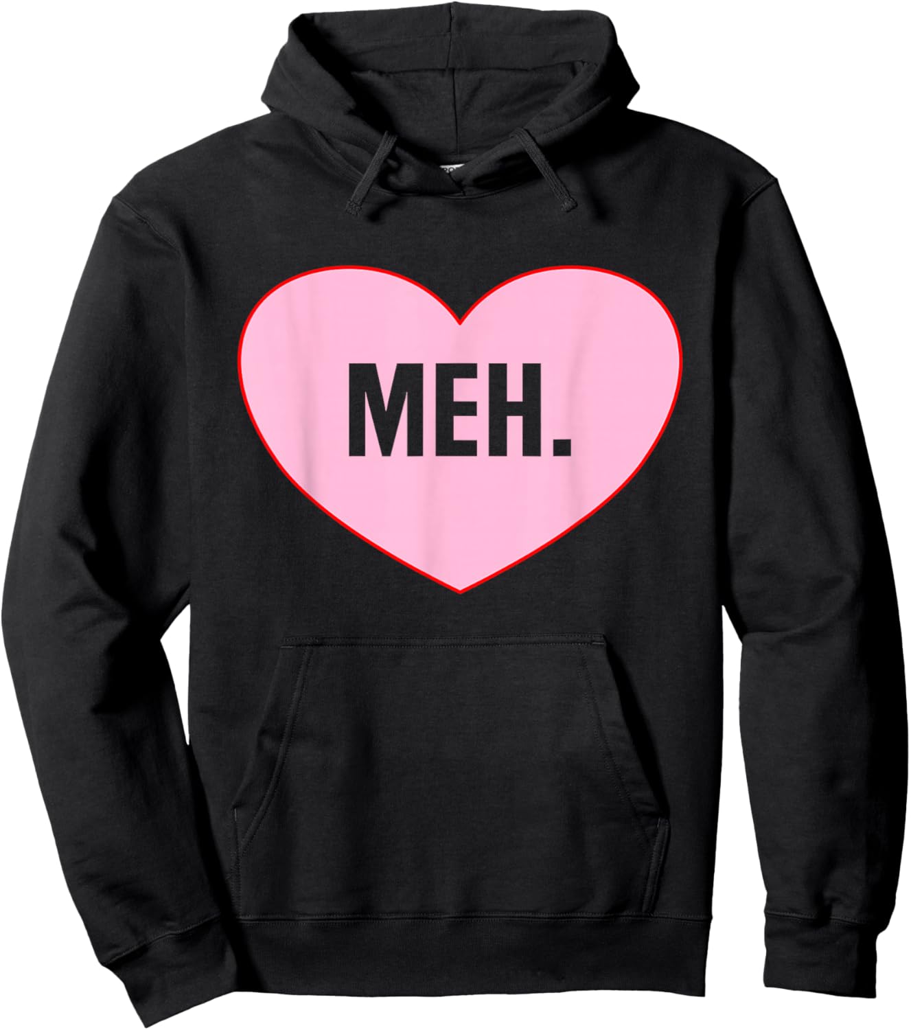 Meh Heart Funny Anti Valentines Day Single Awareness Gifts Hoodie - Hoodie | Black