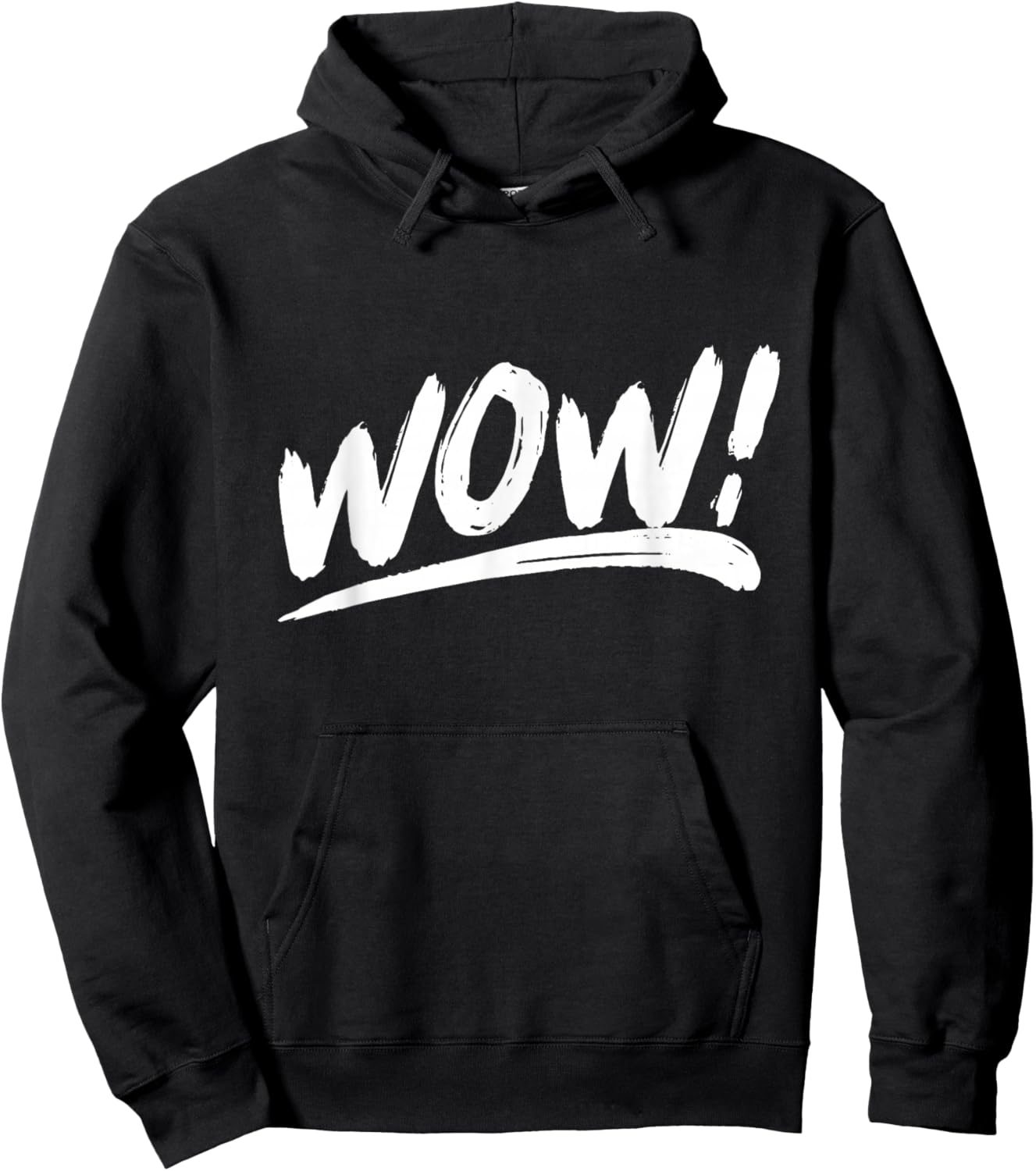 That Says Wow! in an Artistic Brushstroke Style Hoodie - Hoodie | Black