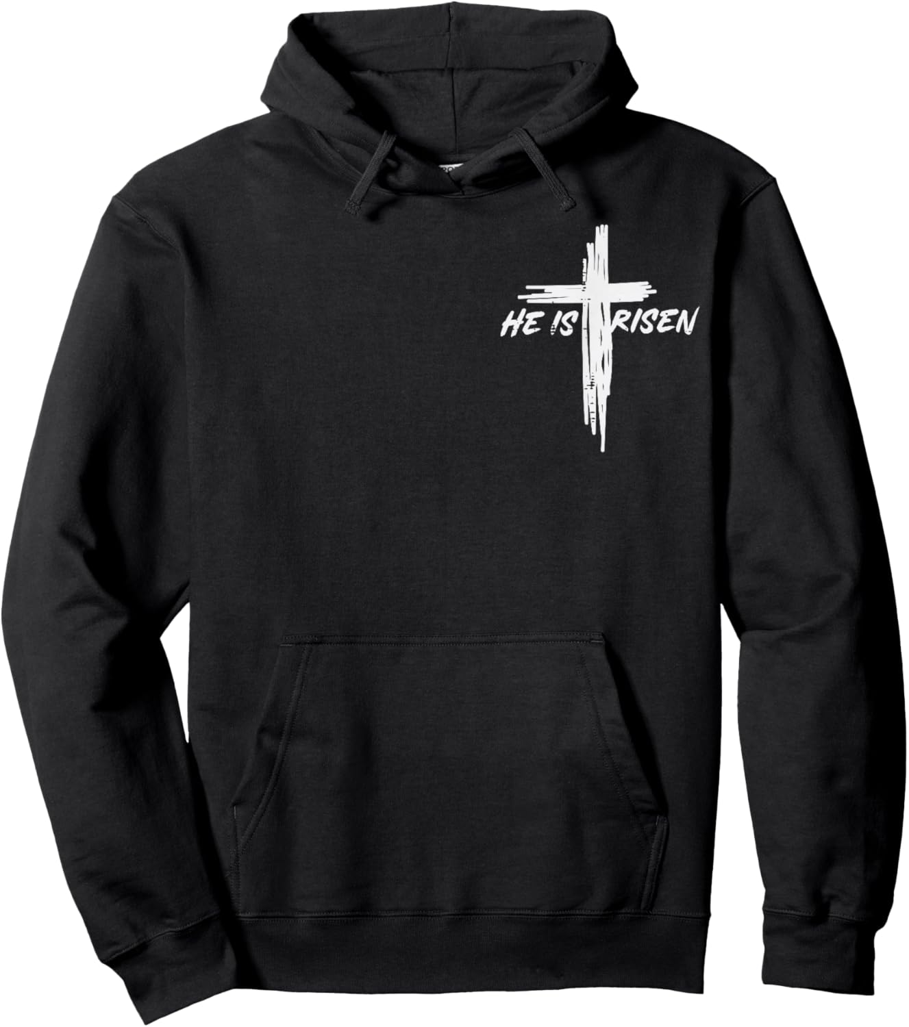 Easter He is Risen Cross Pocket Christian Men Women Kids Hoodie - Hoodie | Black