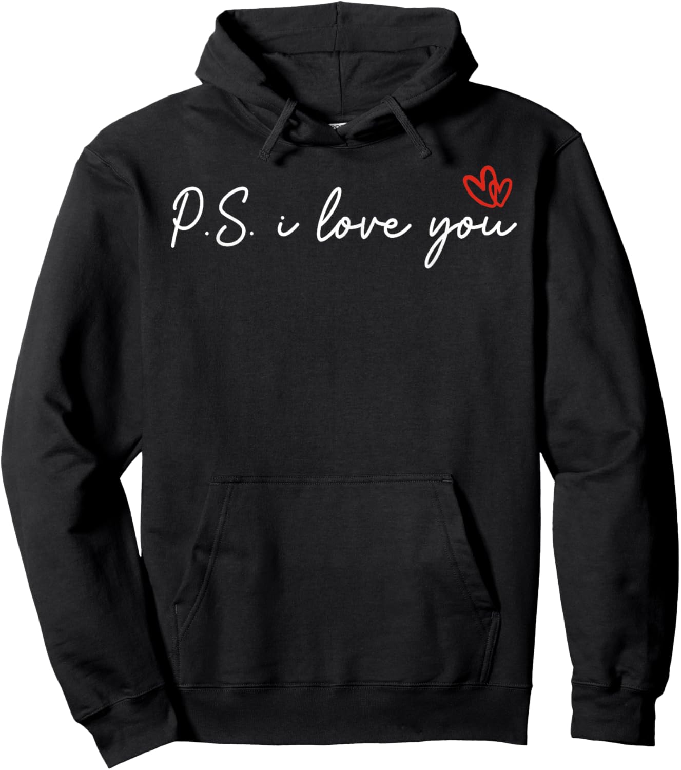 PS I Love You Day Valentine's Day Purple Heart Women Men Kid Hoodie - Hoodie | Black