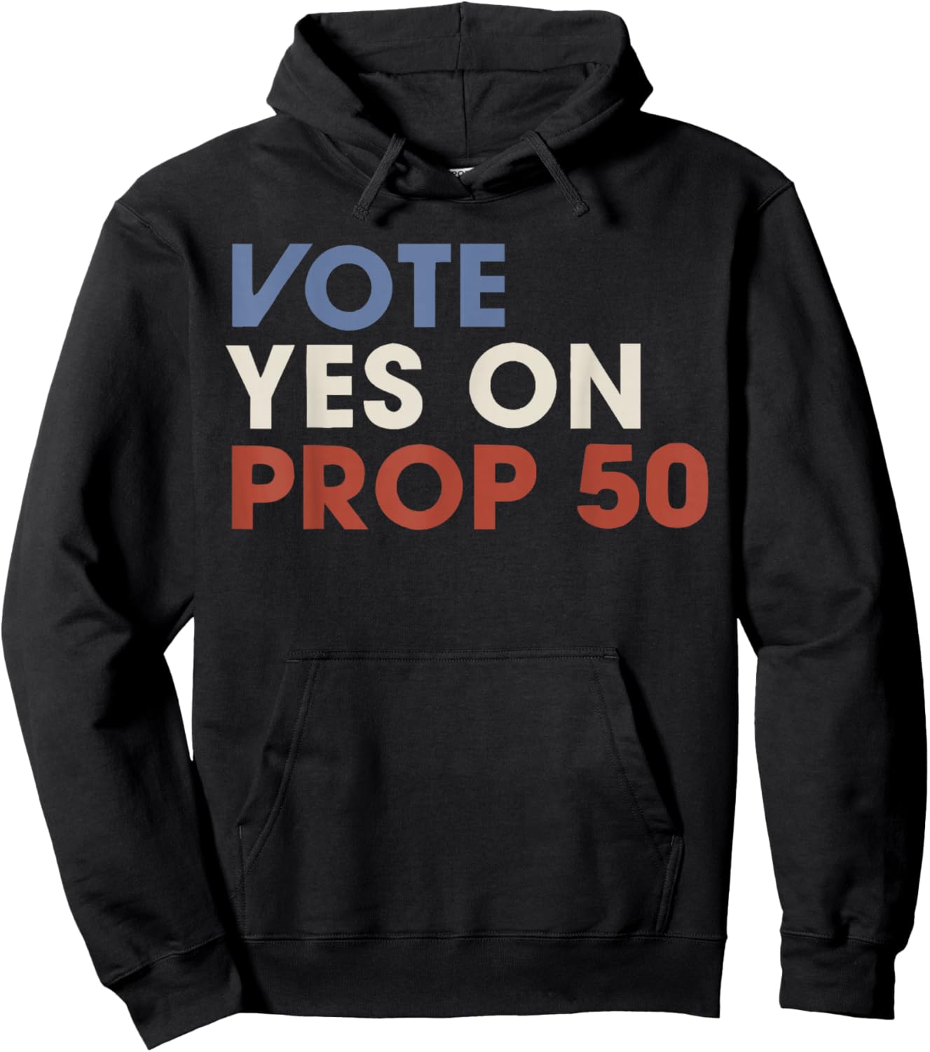 Vintage Vote YES on Prop 50 Patriotic Women Hoodie - Hoodie | Black