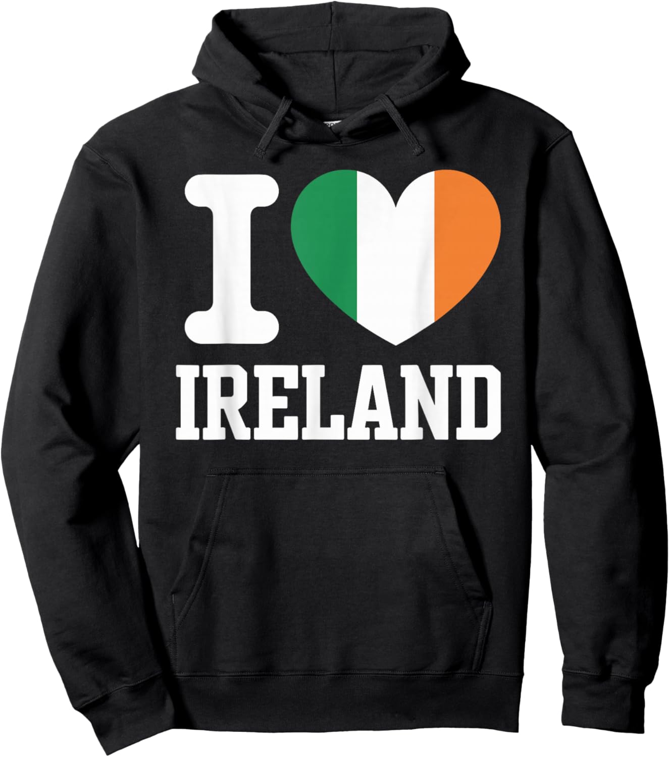 I Love Ireland Shamrock Heart Pride Hoodie - Hoodie | Black
