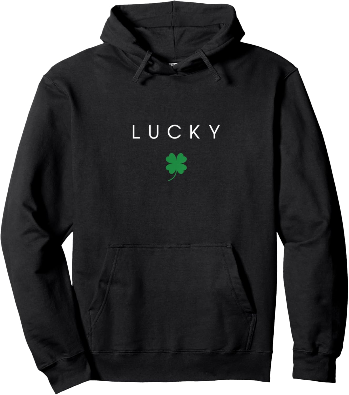 Minimalist St Patricks Day Lucky Shamrock Minimal St Paddys Hoodie - Hoodie | Black