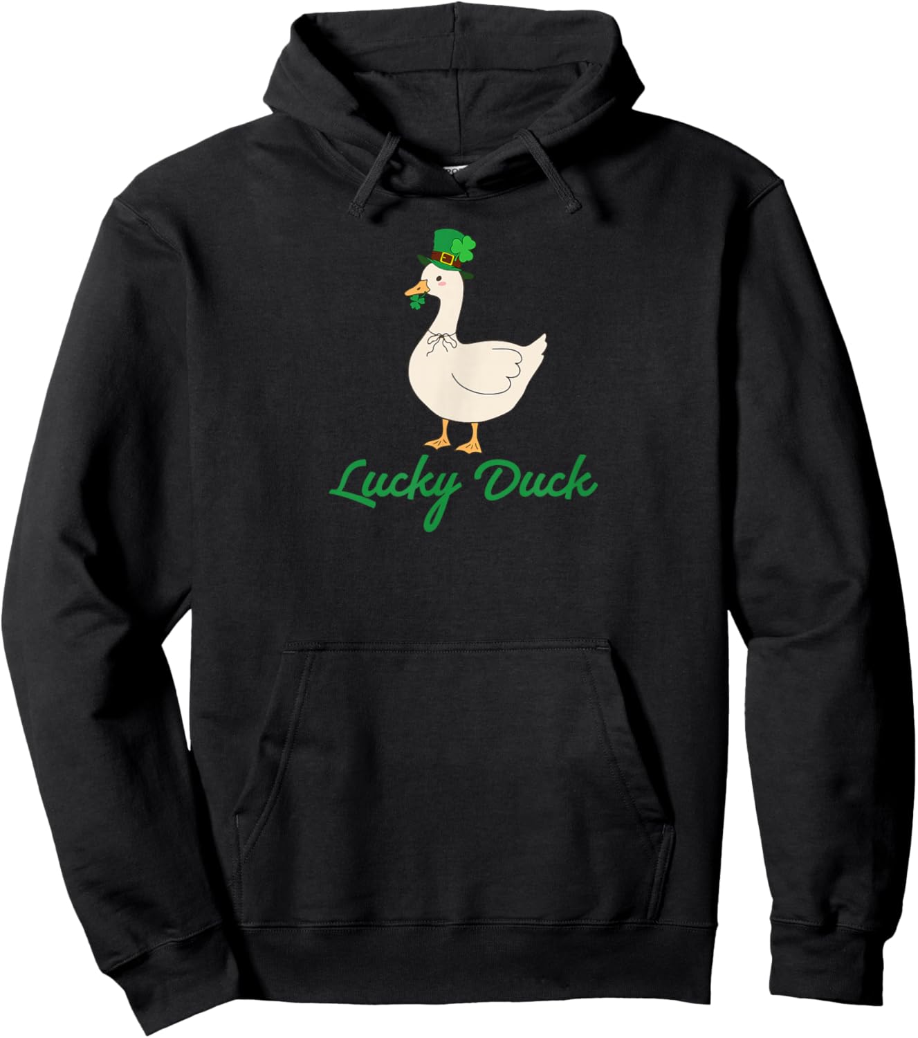 Lucky Duck Happy St.Patrick's Day Shamrock Irish Ireland Hoodie - Hoodie | Black