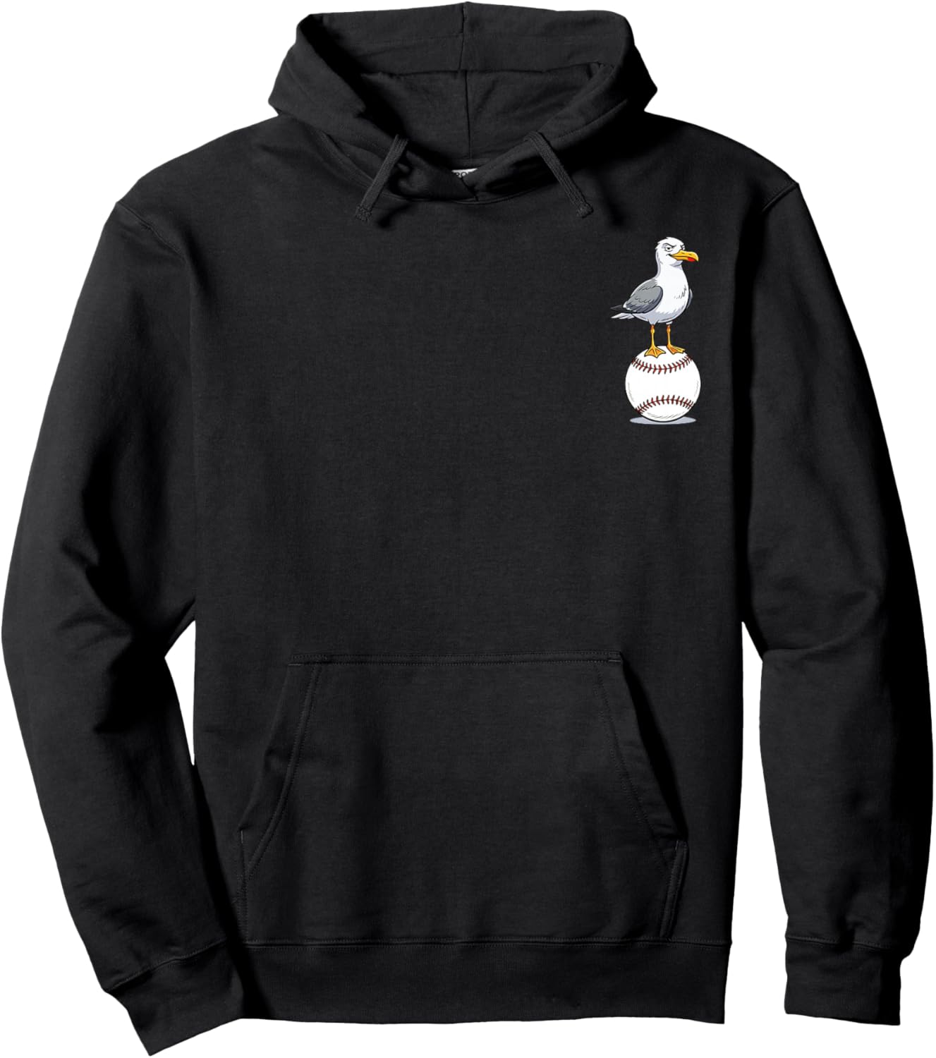(2 Sided) Mine Seagull Funny Bird Playing Baseball Hoodie - Hoodie | Black