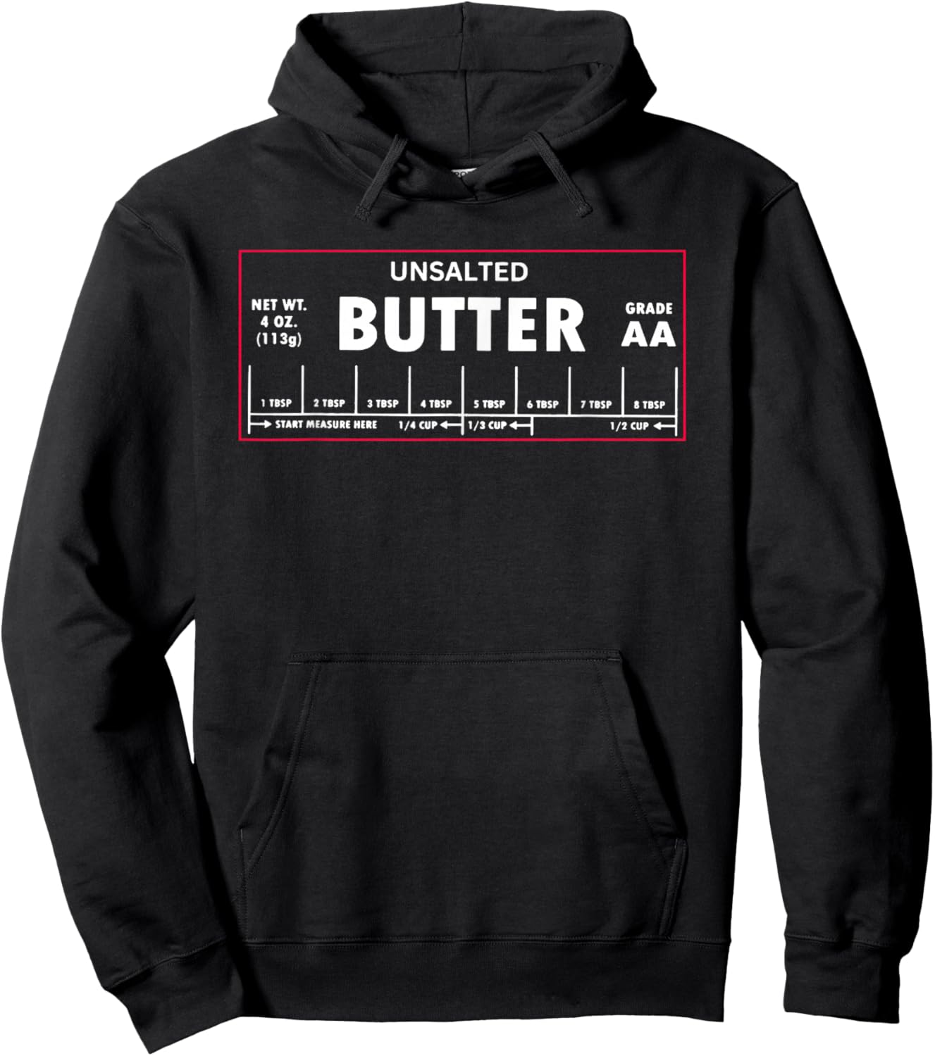 Unsalted Butter, Stick of Butter, Funny Baker Gift, Baking Hoodie - Hoodie | Black