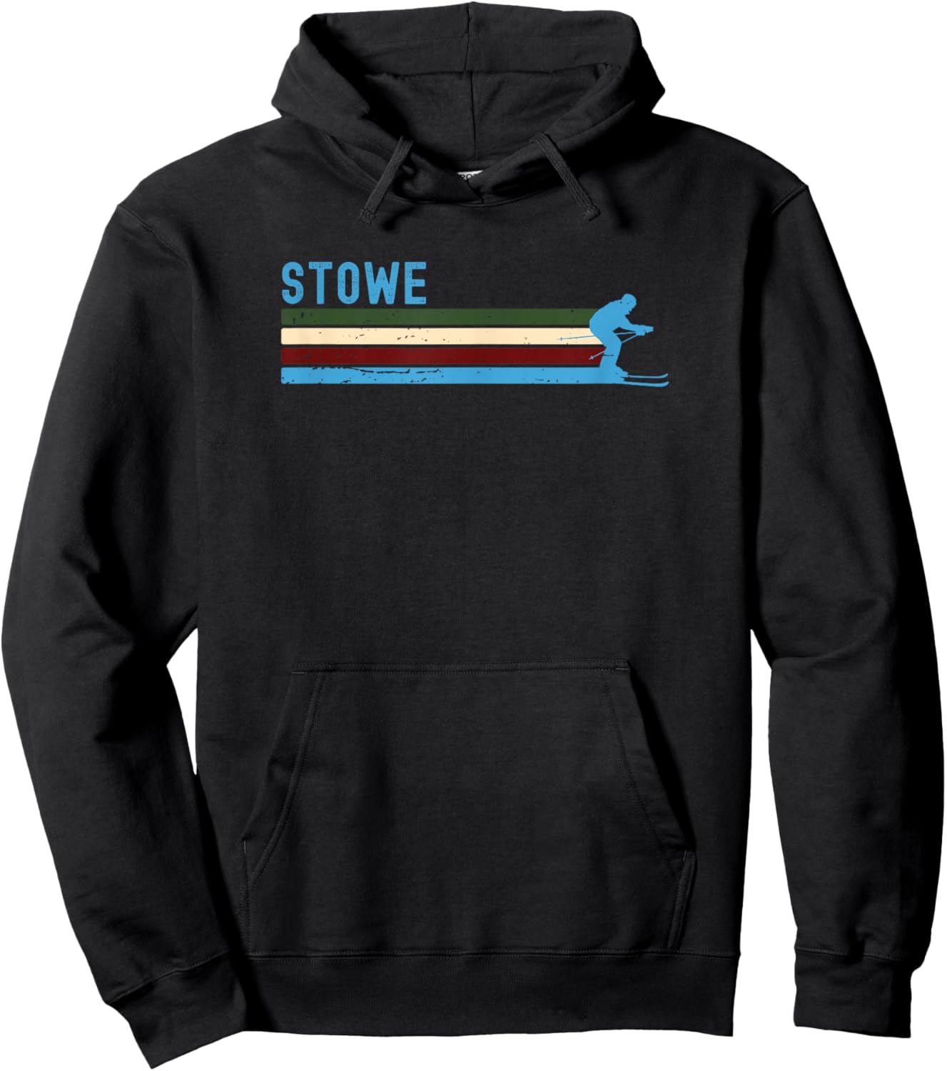 Stowe Vermont Retro Ski Mountain Vacation Hoodie - Hoodie | Black