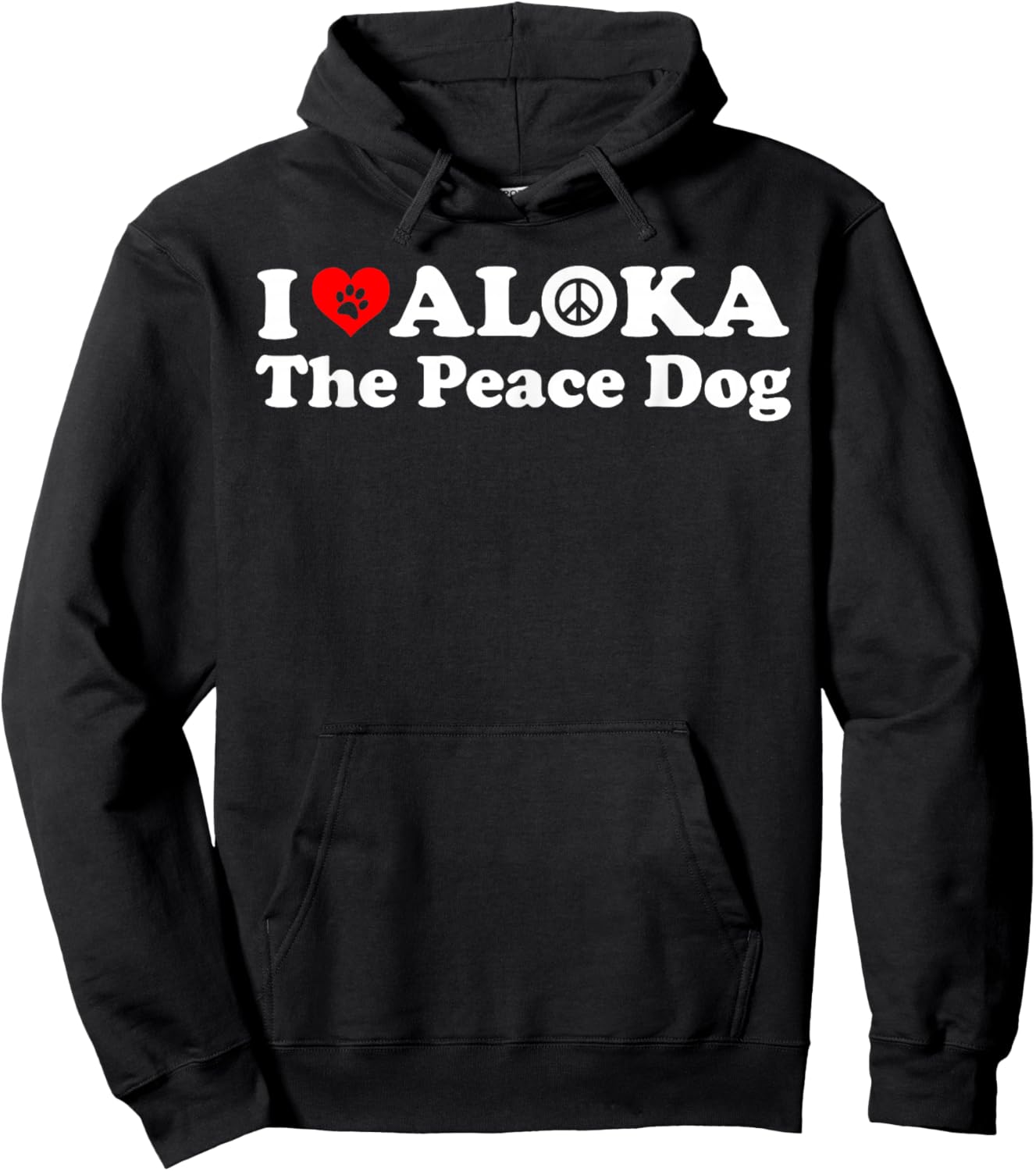 I Love Aloka The Peace Dog Men Kids Hoodie - Hoodie | Black