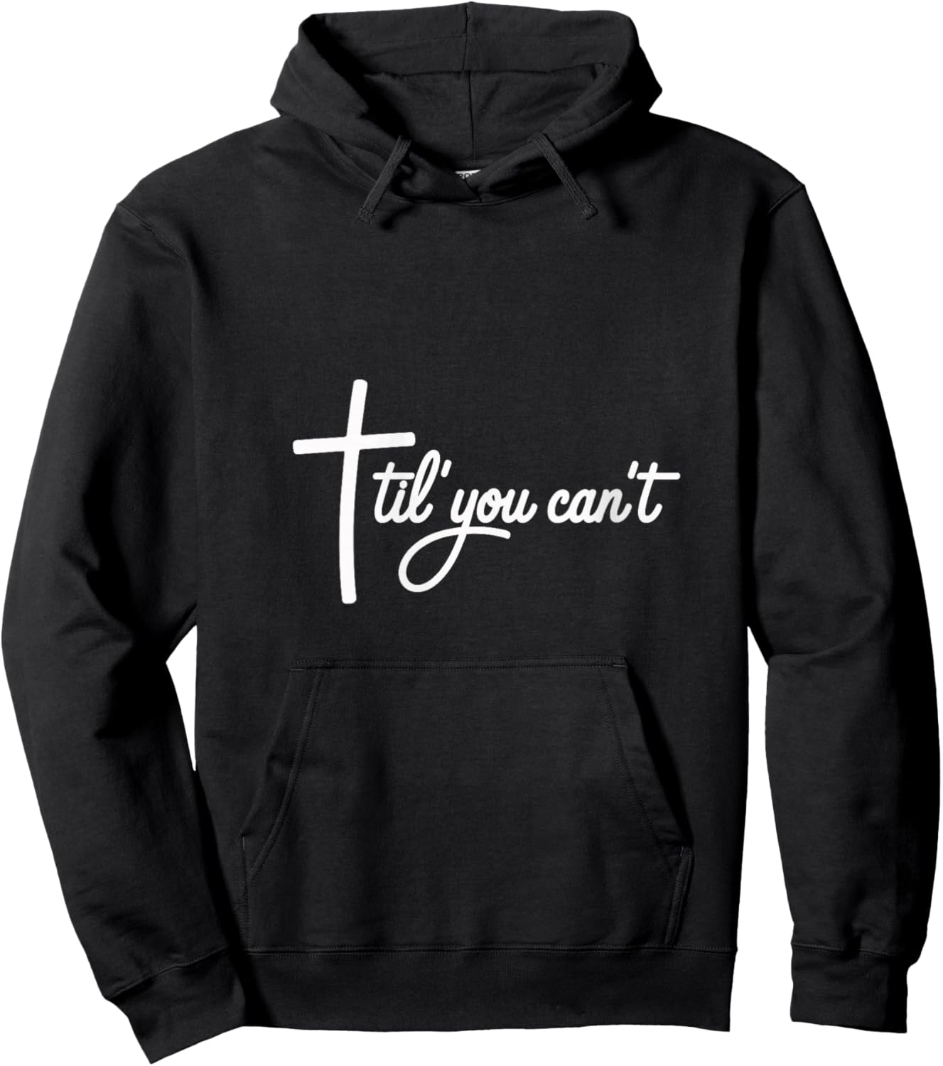 Women's Christian Faith til You Can't' V-Neck Hoodie - Hoodie | Black