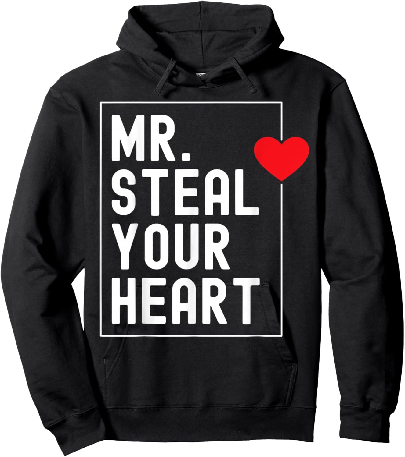 Mr. Steal Your Heart Valentines Day for Toddler Boys Kids Hoodie - Hoodie | Black