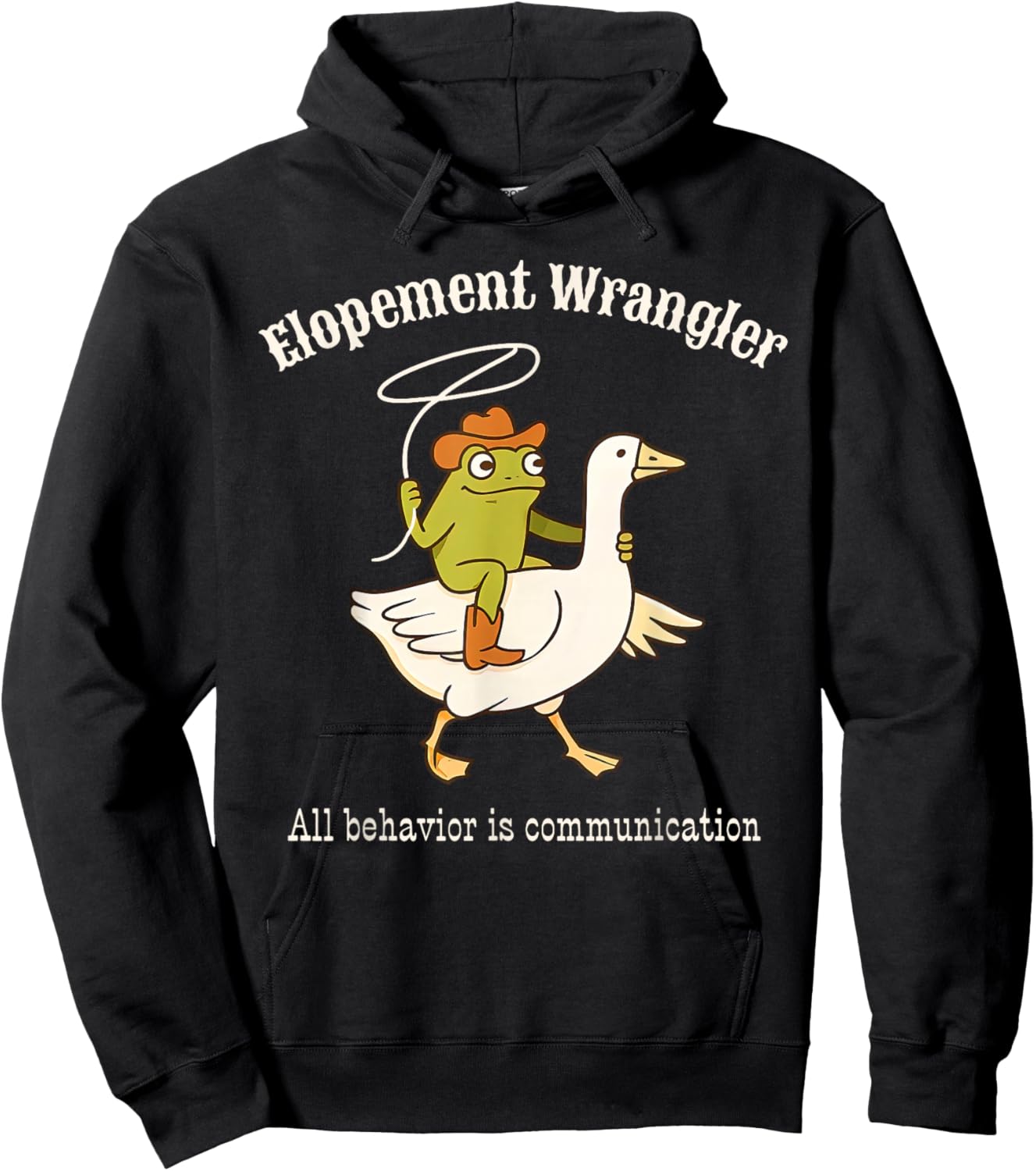 Silly Goose & Frog ABA Elopement Wrangler Autism Awareness Hoodie - Hoodie | Black