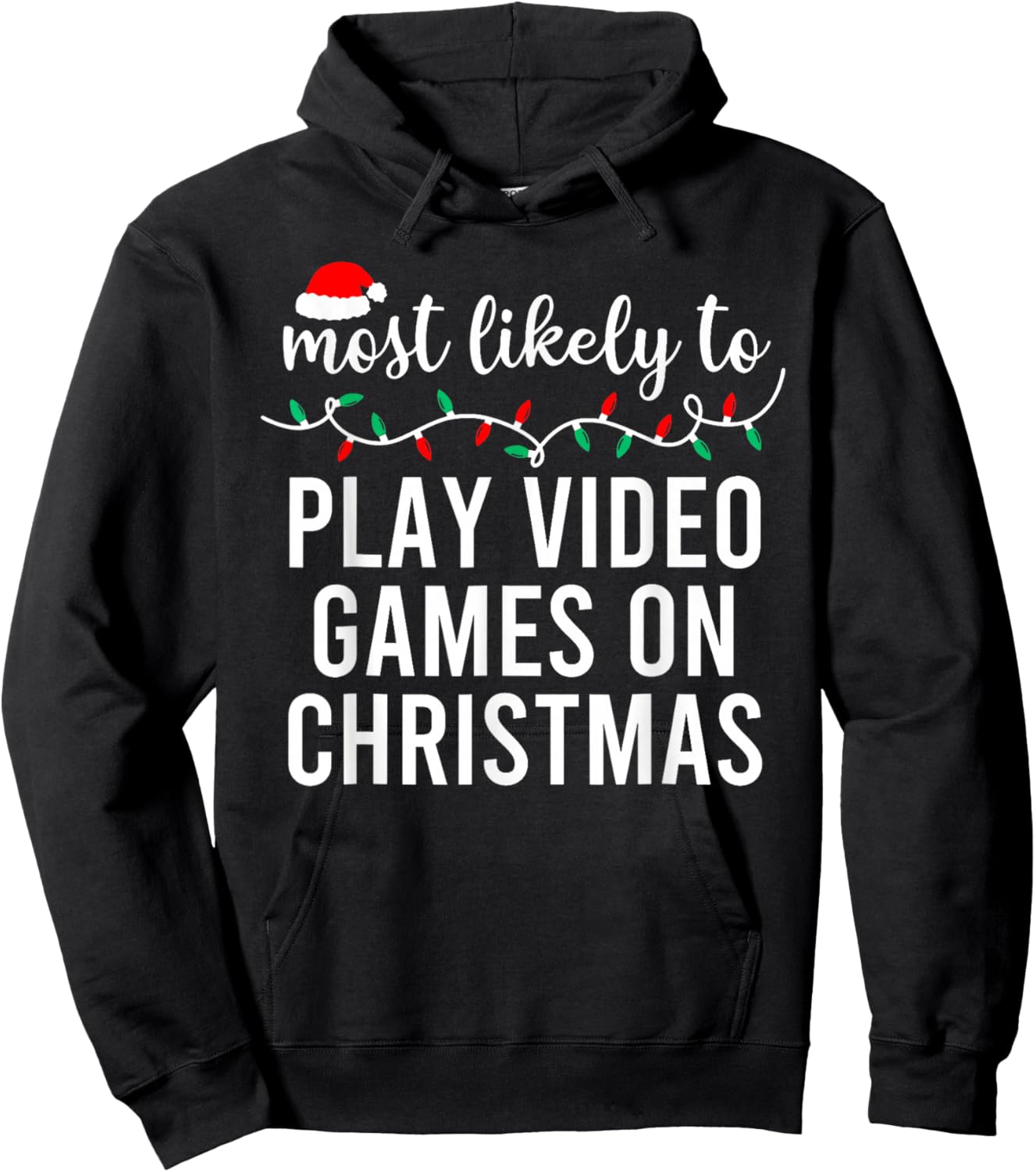 Most Likely to Christmas Matching Family Pajamas Funny Hoodie - Hoodie | Black